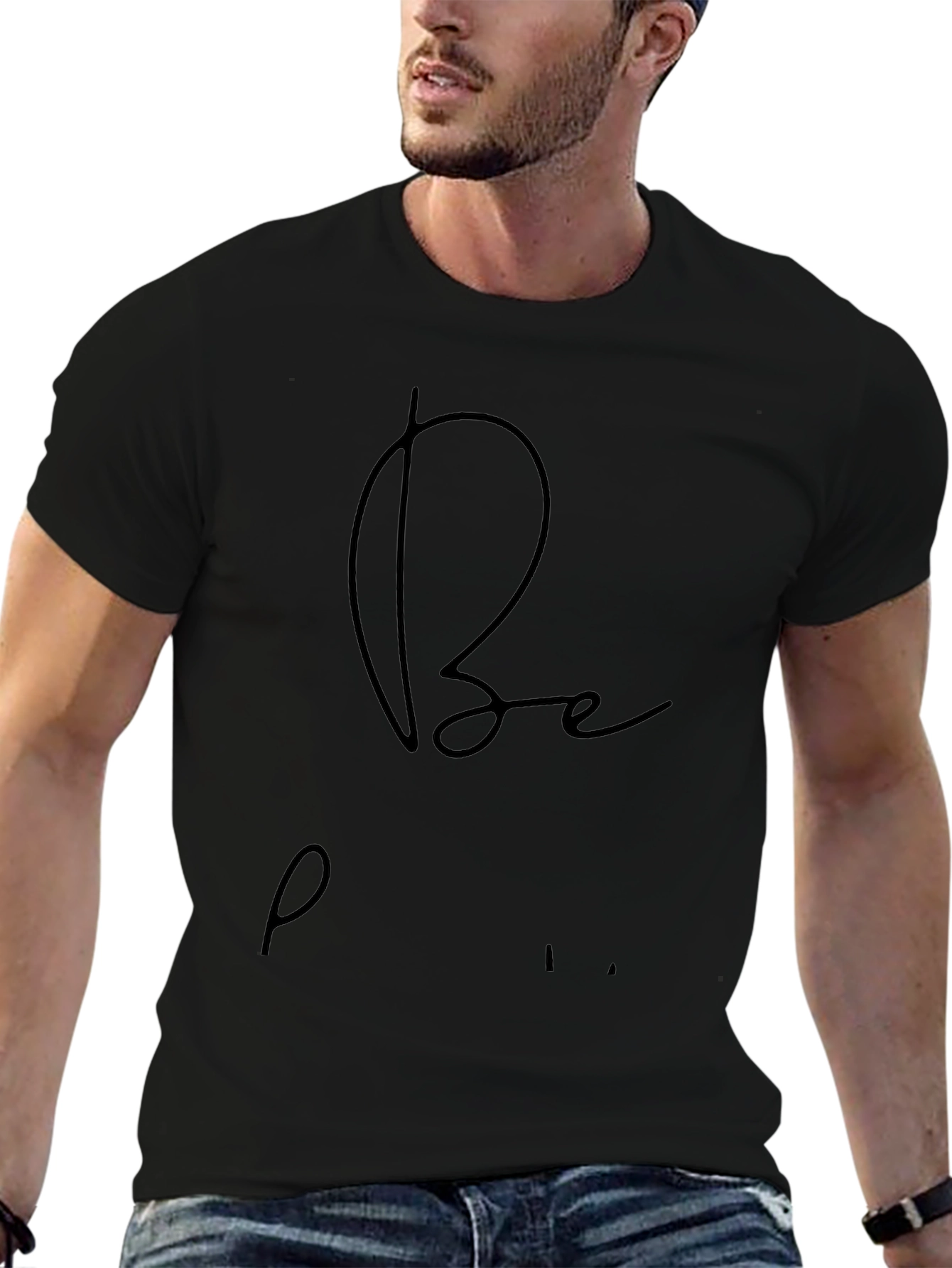 Stylish Black Be Present T-Shirt