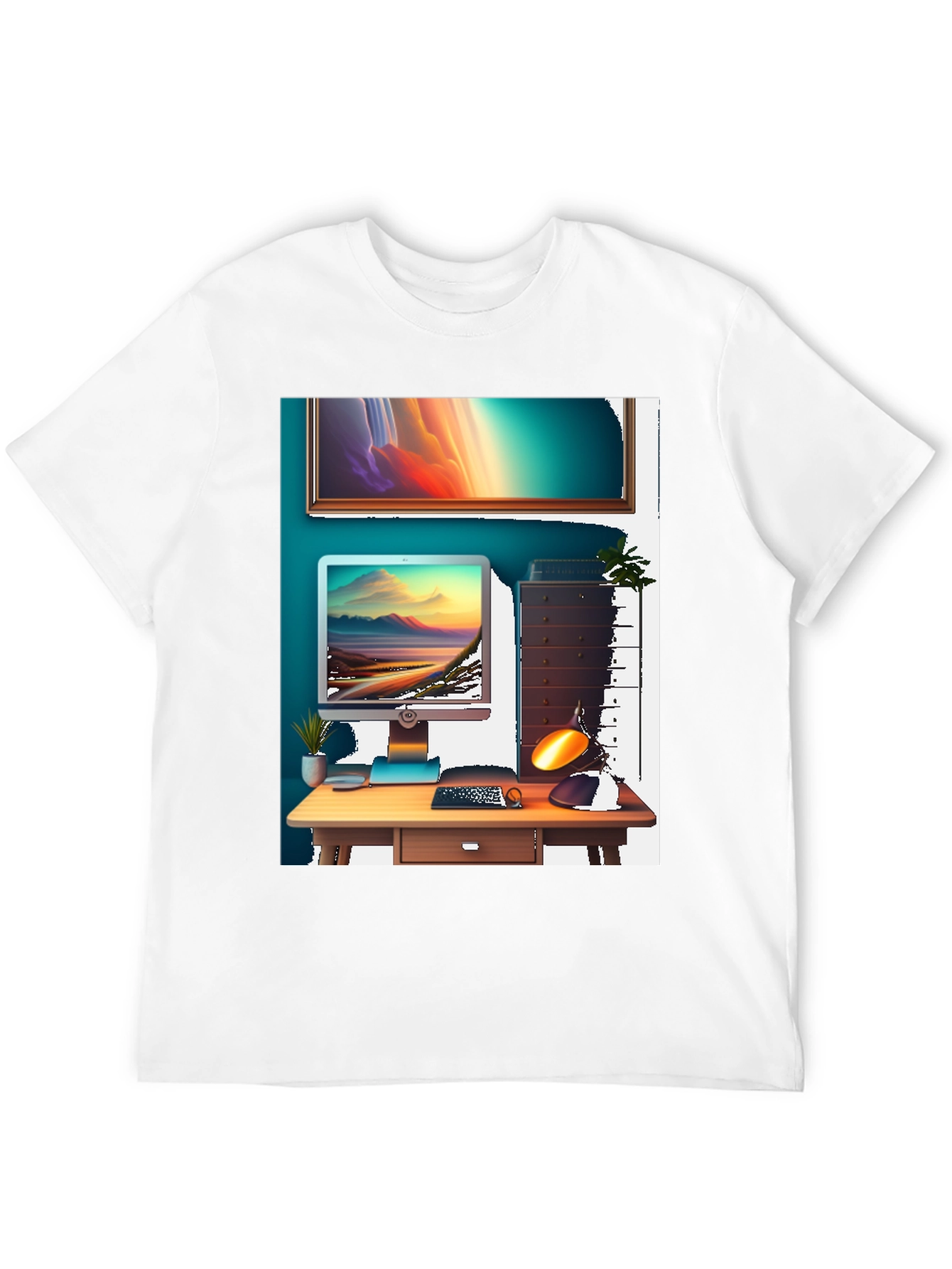 Modern Workspace Graphic Tee - Black