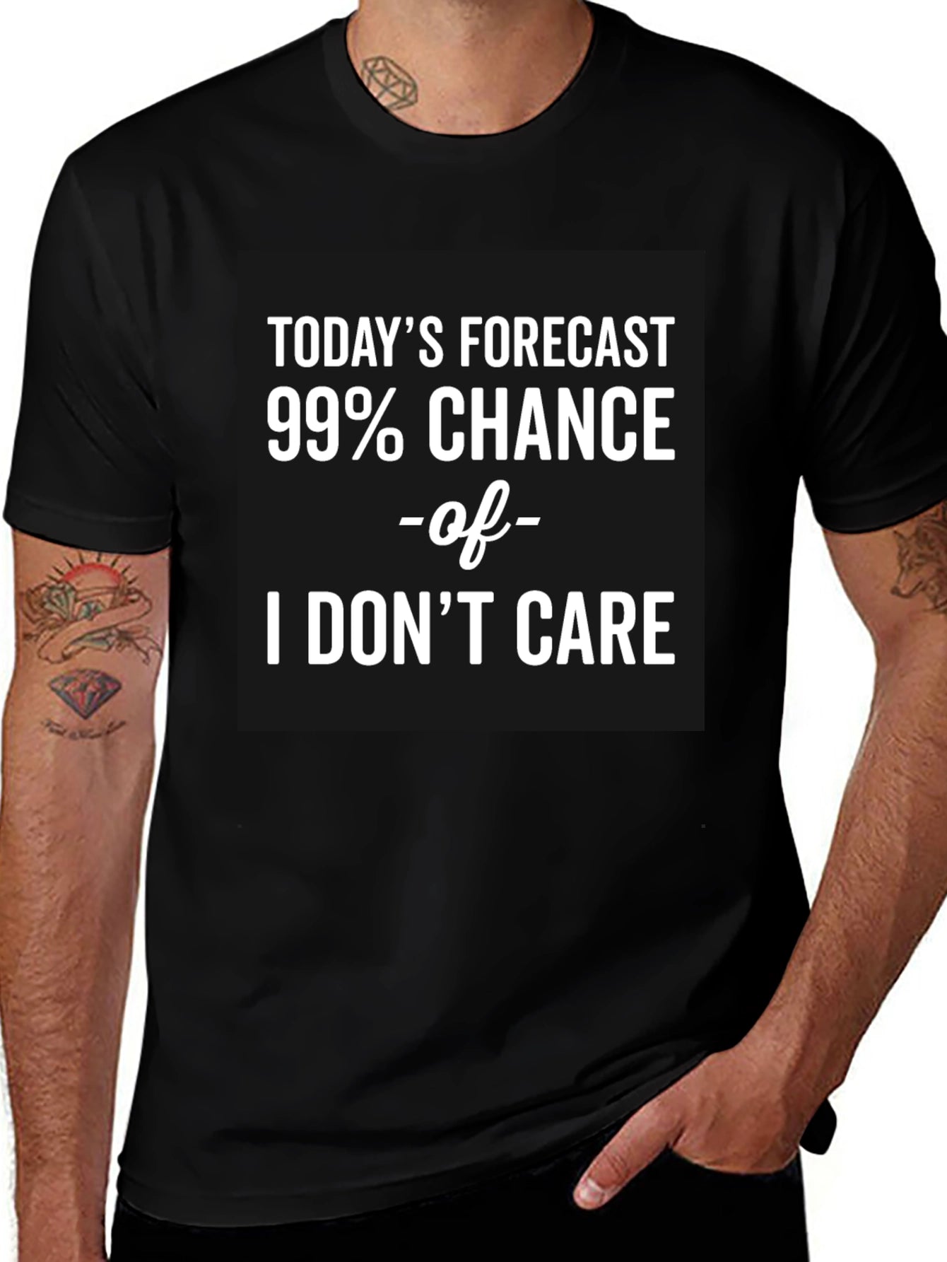 Funny Todays Forecast I Dont Care Graphic T-Shirt