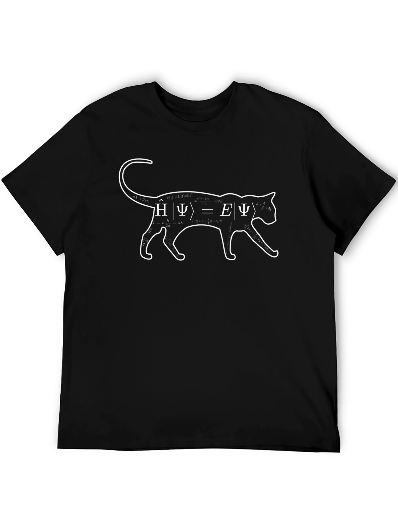 Schrödingers Cat Equation Black T-Shirt