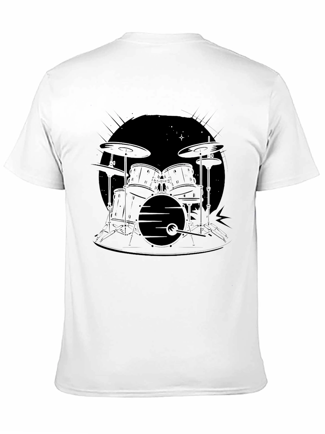 Drum Set Graphic Black T-Shirt