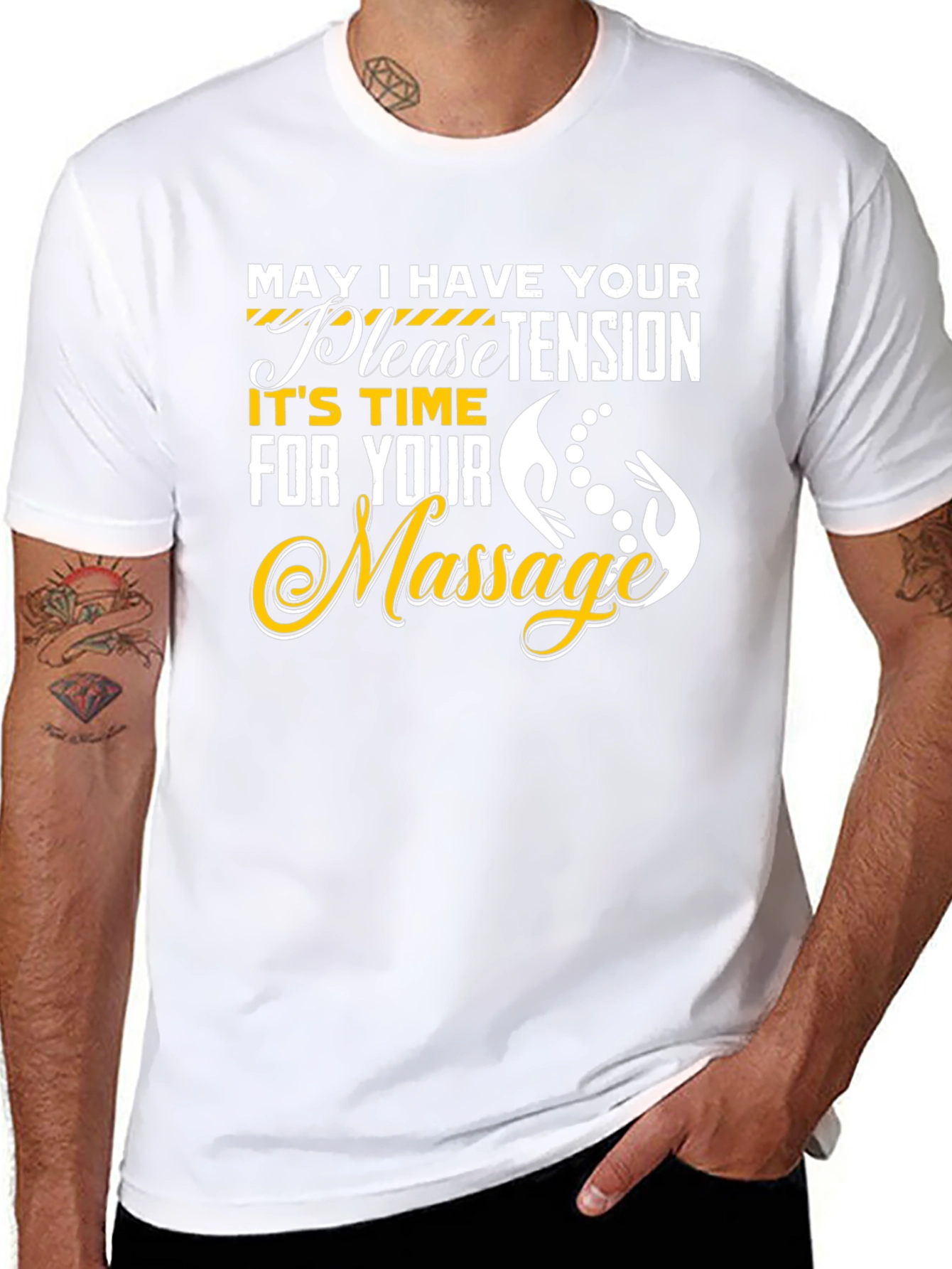Relaxing Massage Time Graphic Tee - Black Cotton T-Shirt