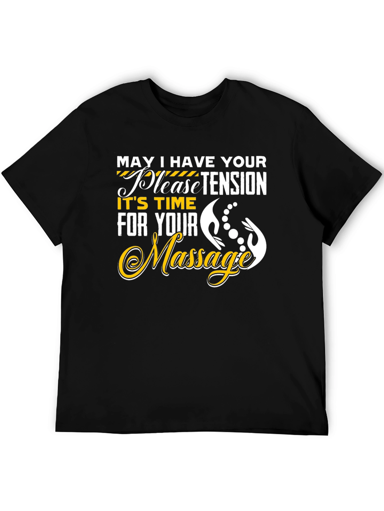 Relaxing Massage Time Graphic Tee - Black Cotton T-Shirt