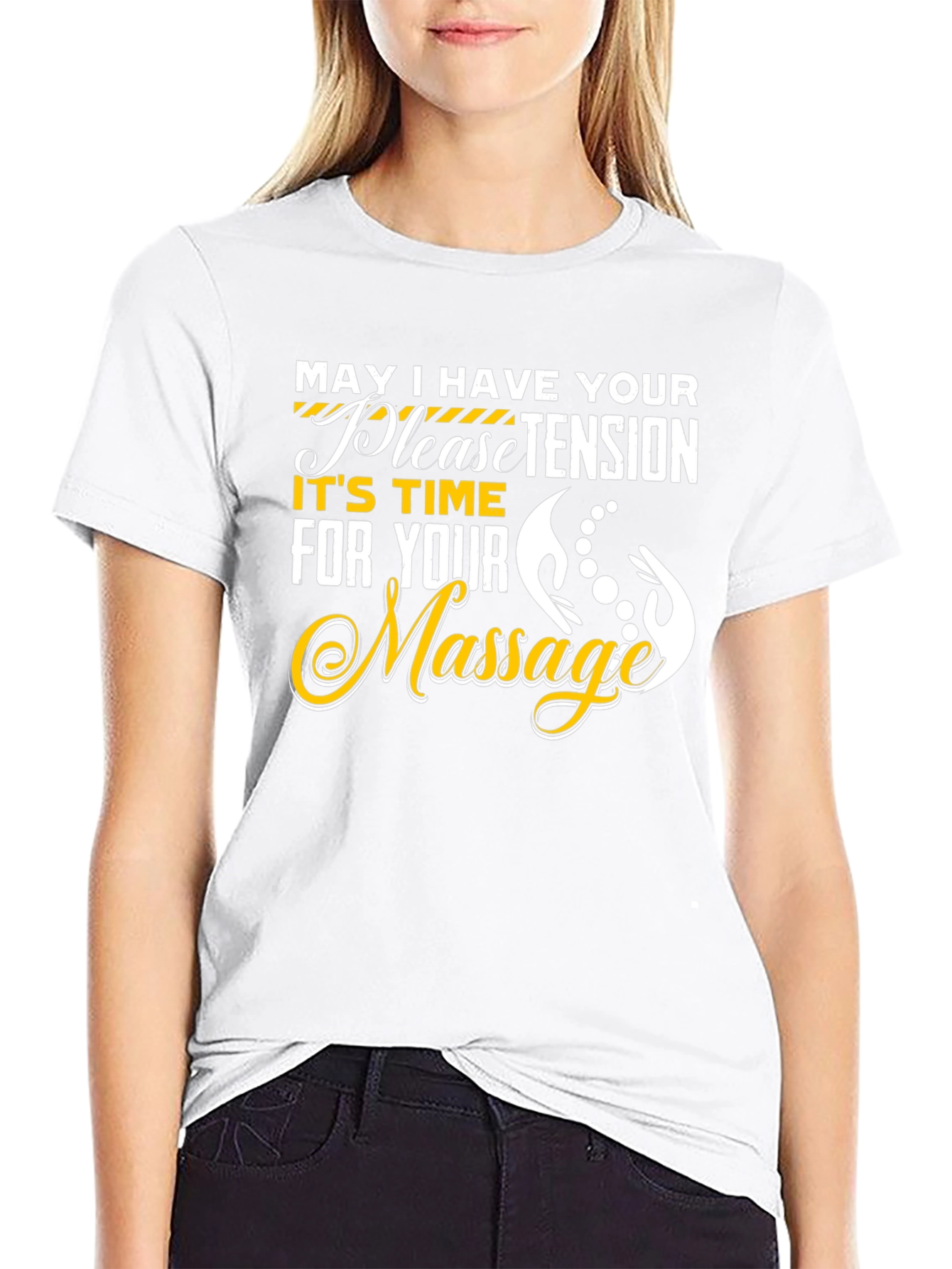 Relaxing Massage Time Graphic Tee - Black Cotton T-Shirt
