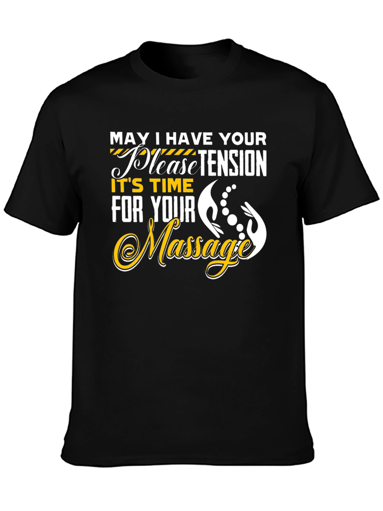 Relaxing Massage Time Graphic Tee - Black Cotton T-Shirt