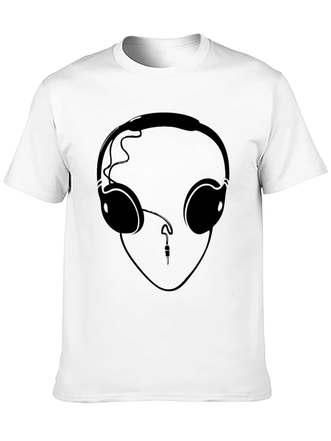 Headphone Graphic Tee - Cool Black T-Shirt