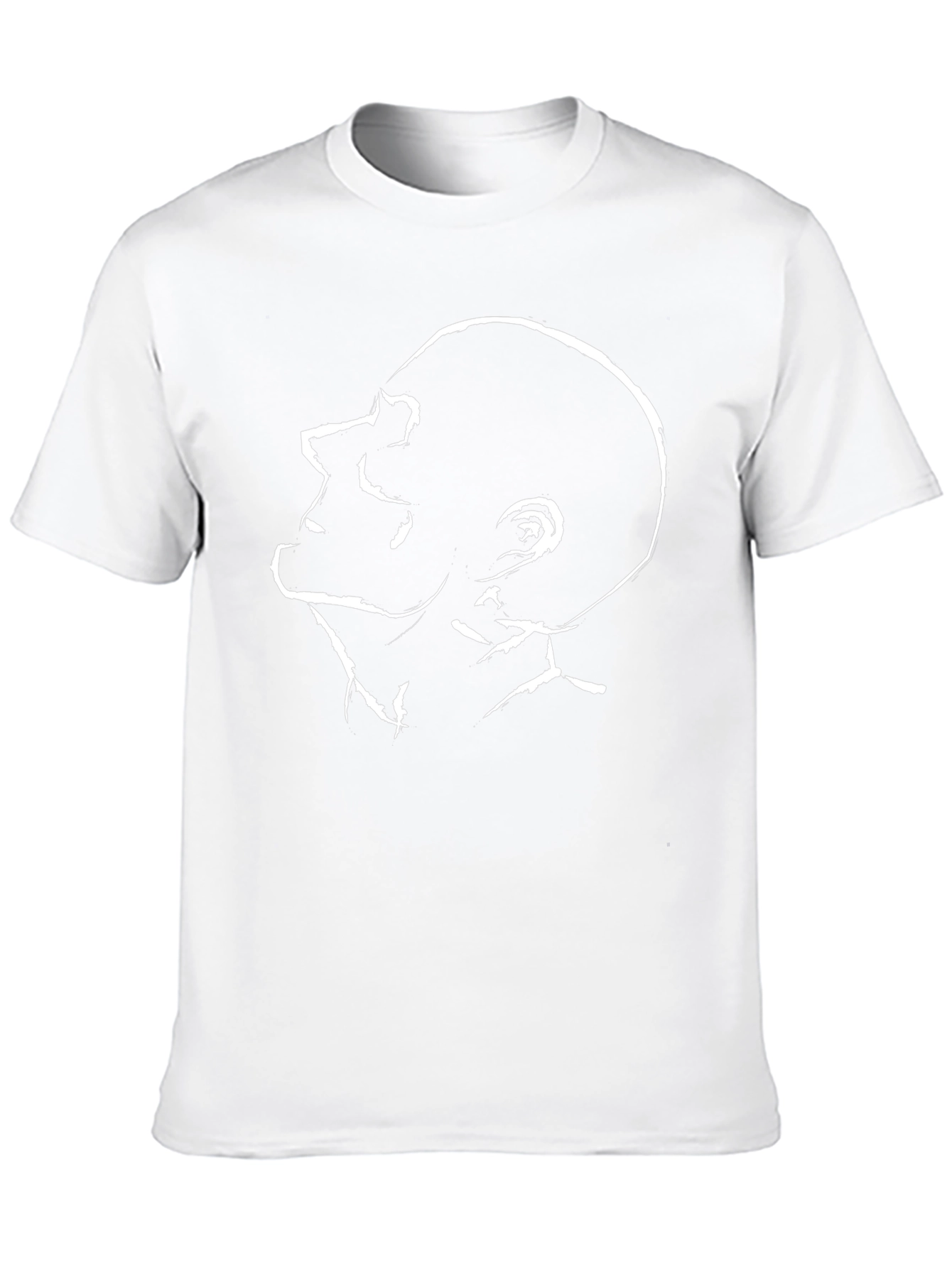 Abstract Mans Profile Black Cotton Graphic Tee