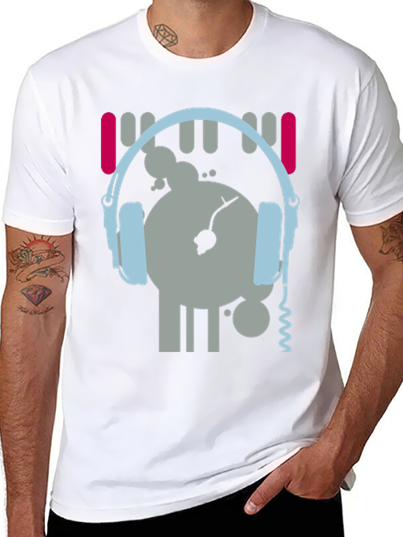 DJ Graphic Tee - Music Lovers Black T-Shirt