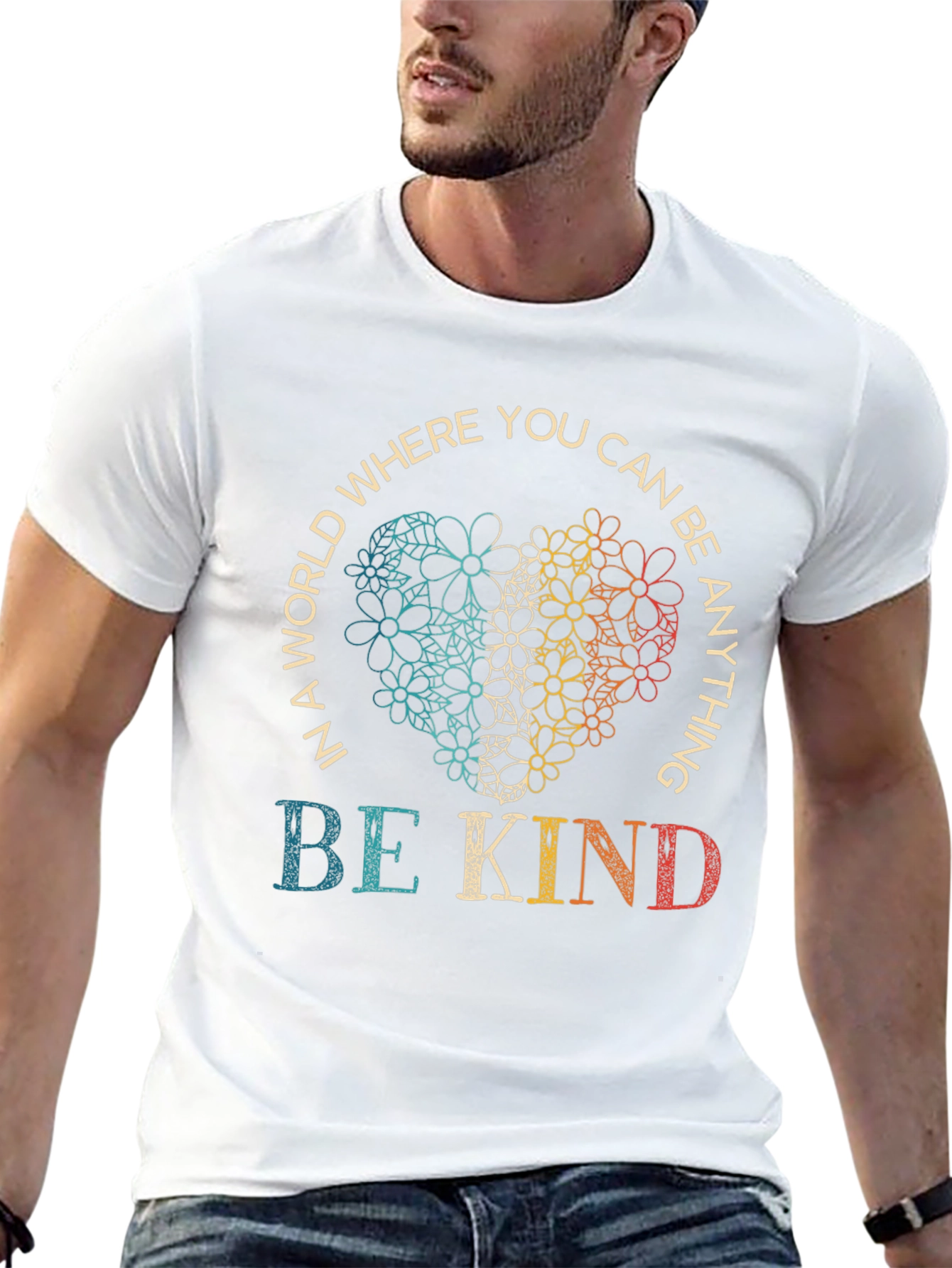 Be Kind Floral Heart Graphic Tee