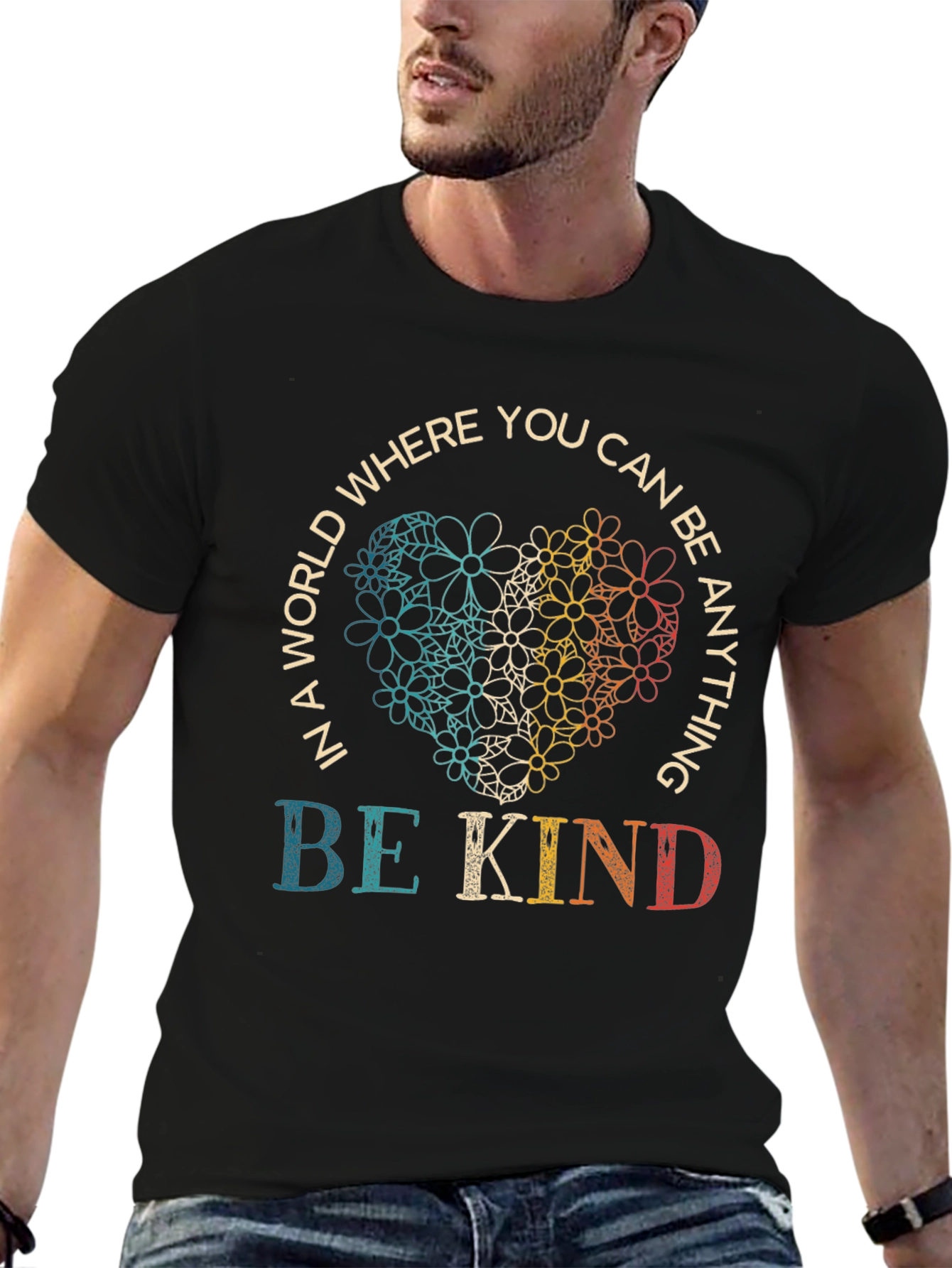 Be Kind Floral Heart Graphic Tee