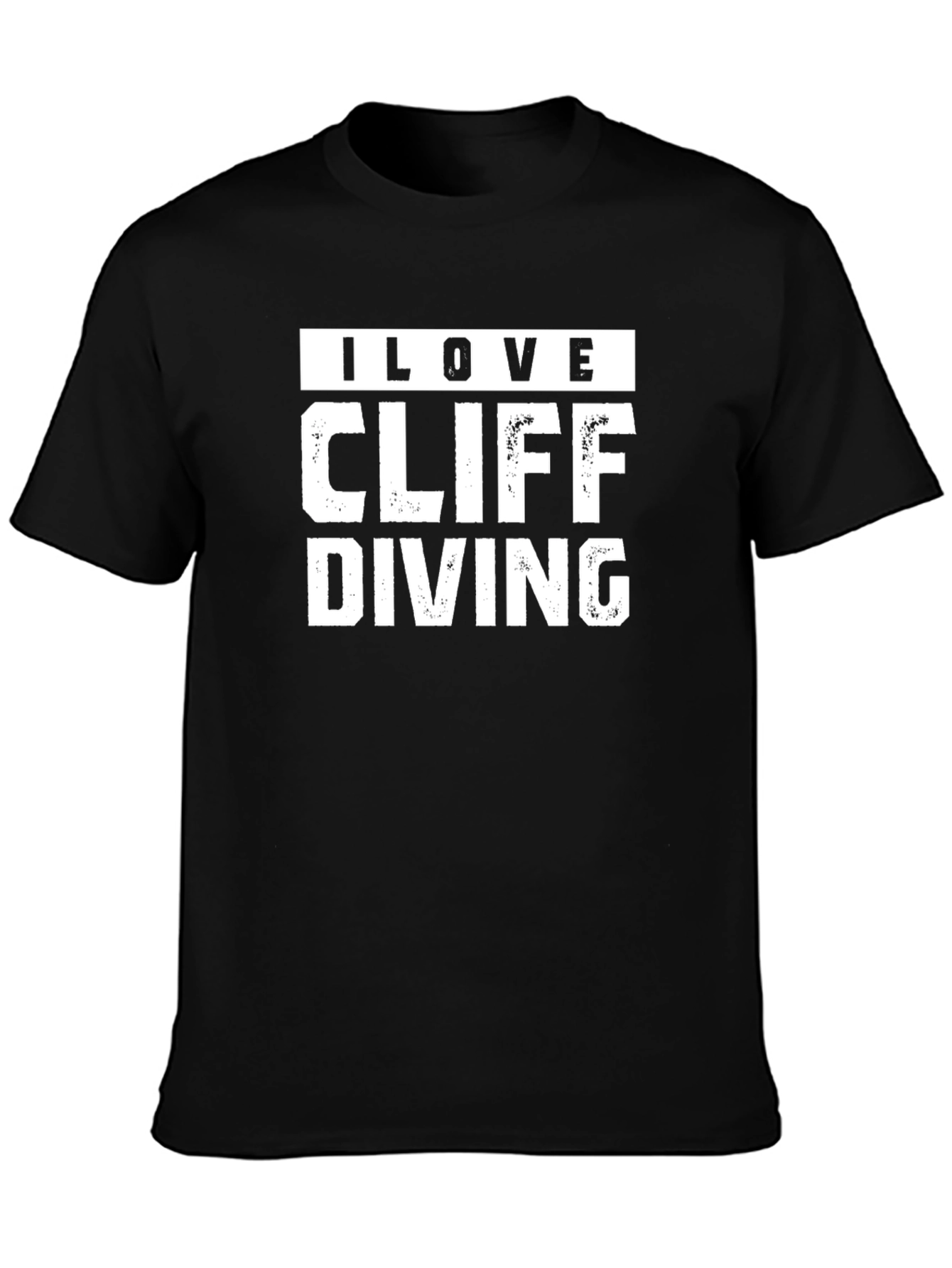I Love Cliff Diving Black T-Shirt