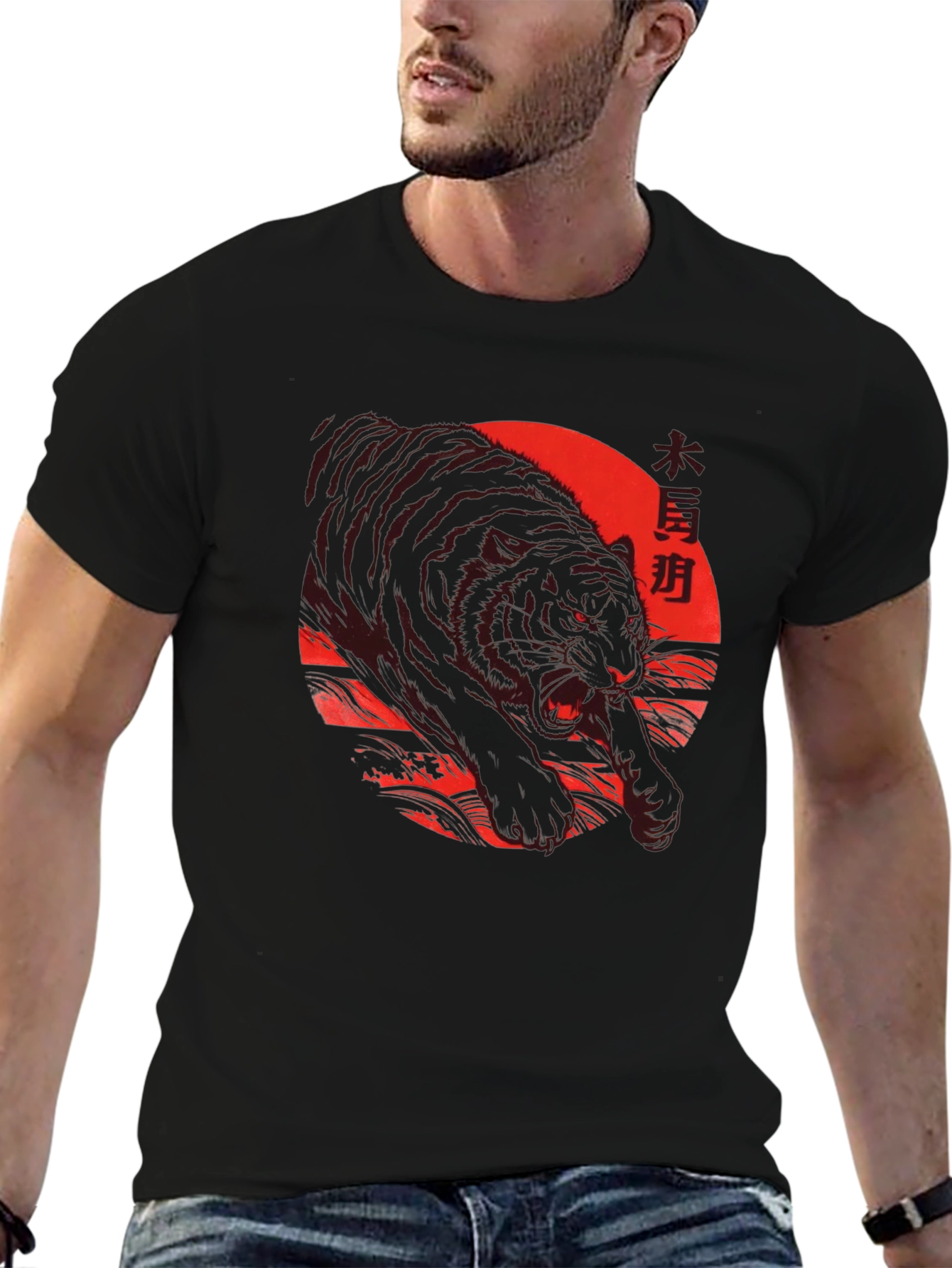 Tiger Graphic Tee - Japanese Art Style Shirt