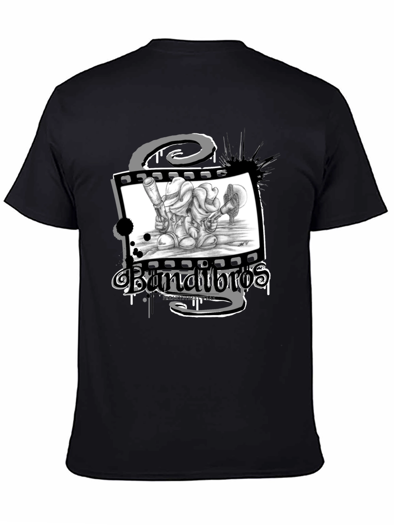 Bandit Bros T-Shirt: Cartoon Film Noir Design