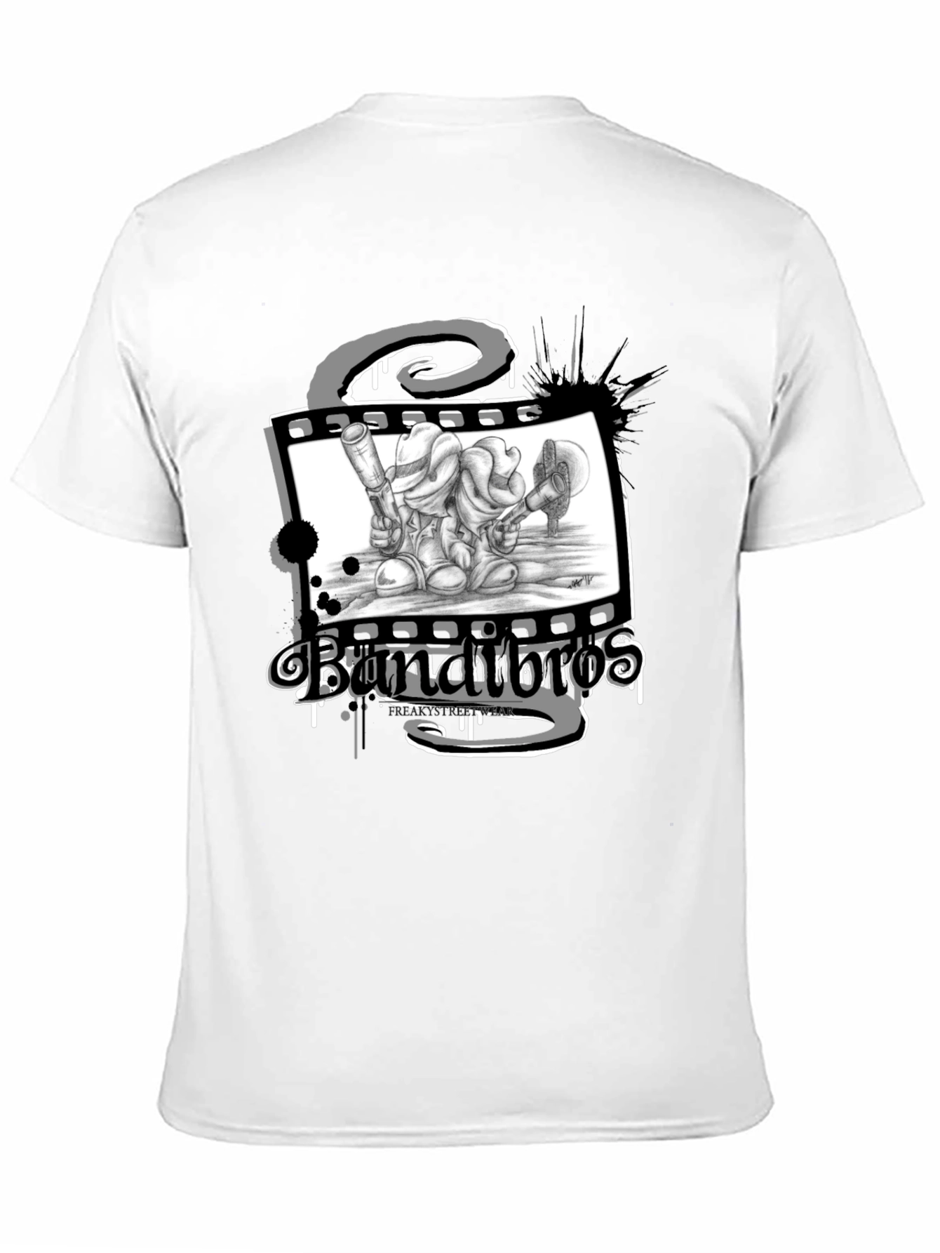 Bandit Bros T-Shirt: Cartoon Film Noir Design