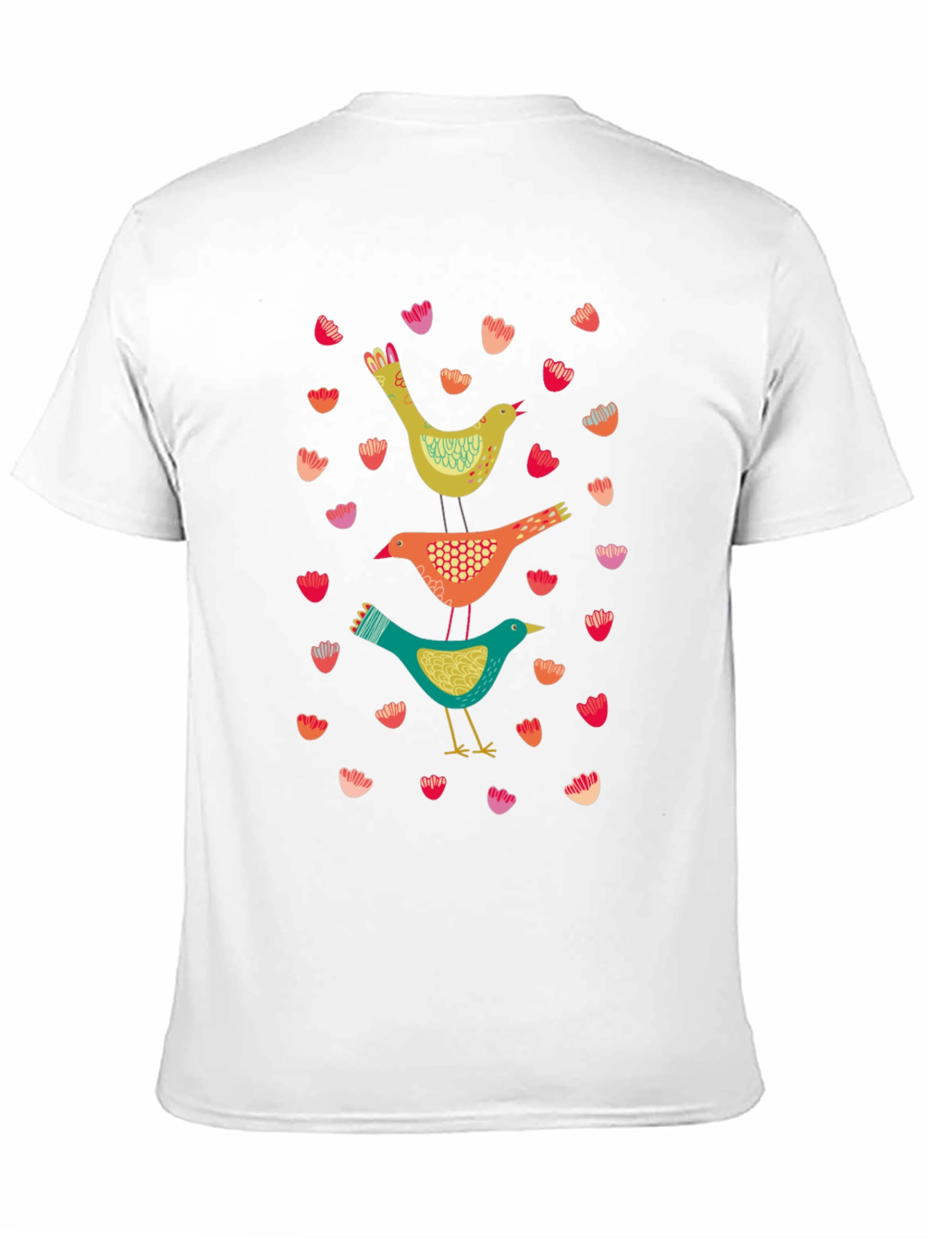 Bird Stack Graphic Tee - Stylish Comfort