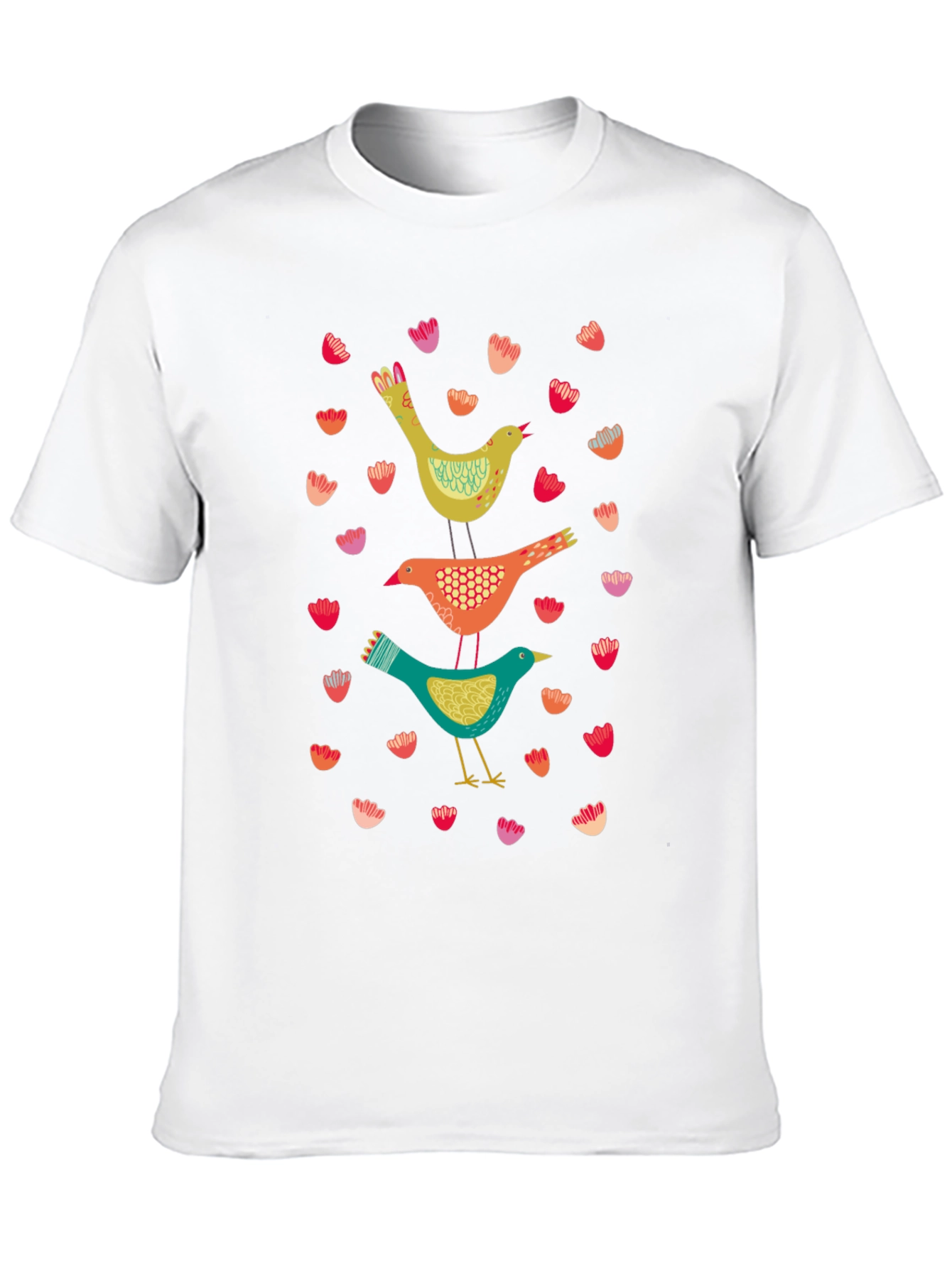 Bird Stack Graphic Tee - Stylish Comfort