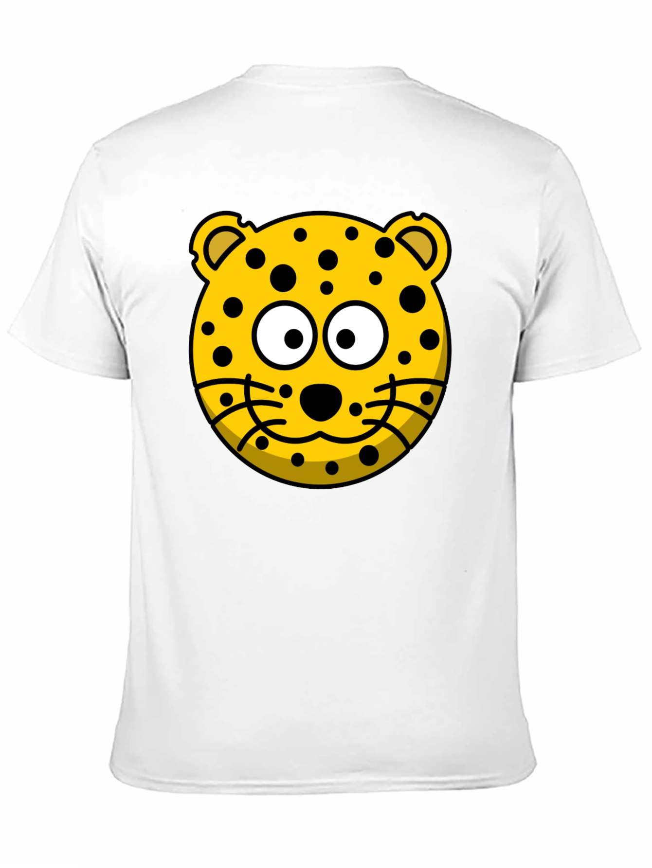 Cartoon Leopard Print Black T-Shirt