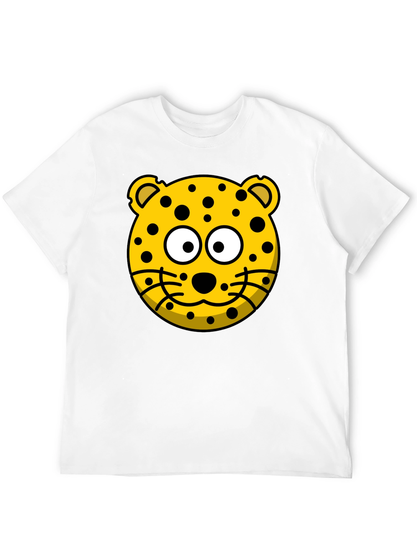 Cartoon Leopard Print Black T-Shirt