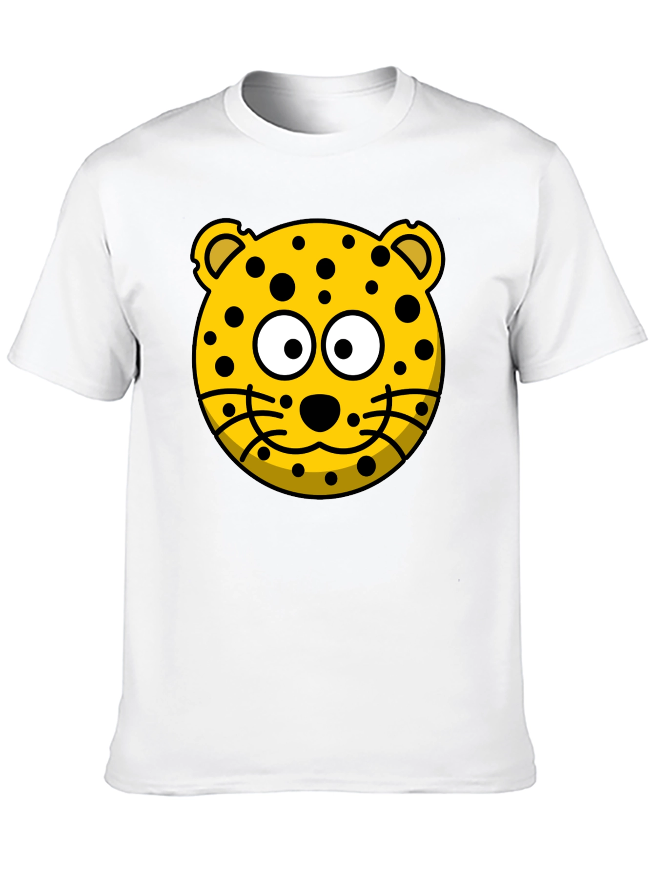 Cartoon Leopard Print Black T-Shirt