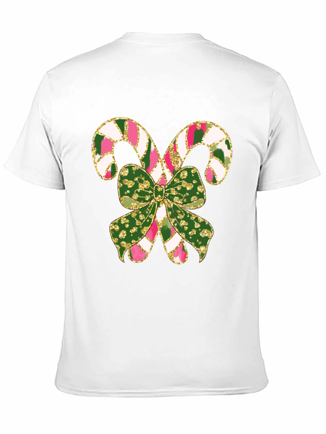Festive Candy Cane Bow Graphic Tee