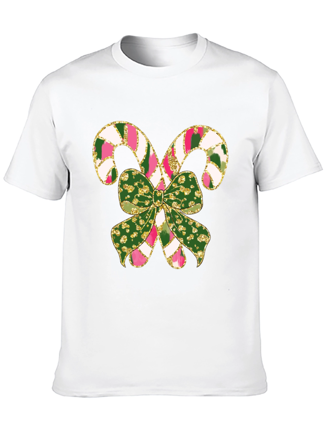 Festive Candy Cane Bow Graphic Tee