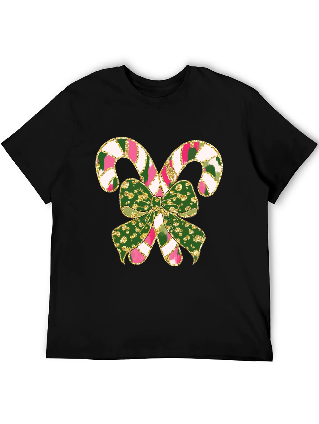 Festive Candy Cane Bow Graphic Tee