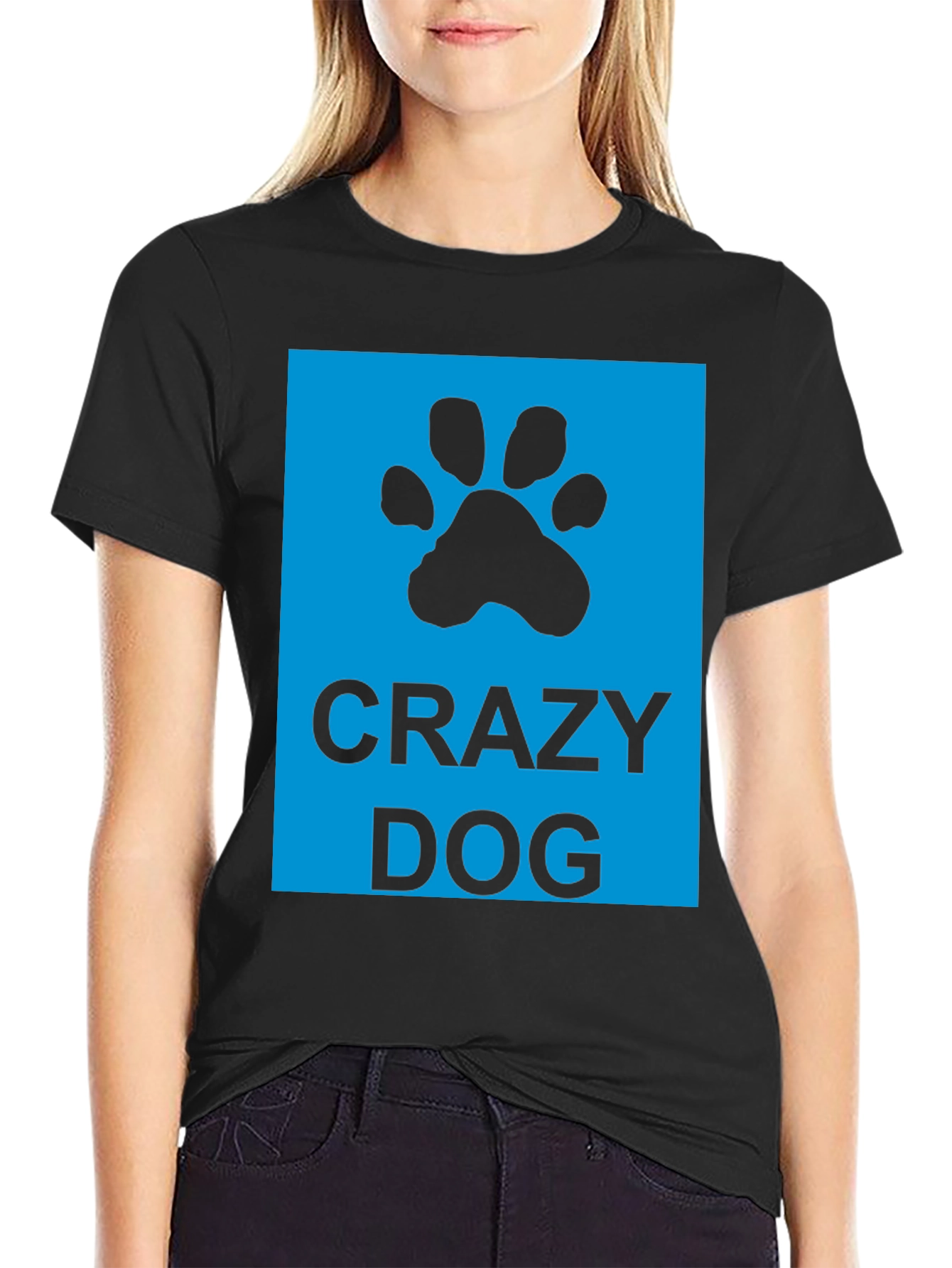 Crazy Dog T-Shirt - Unisex Black Tee