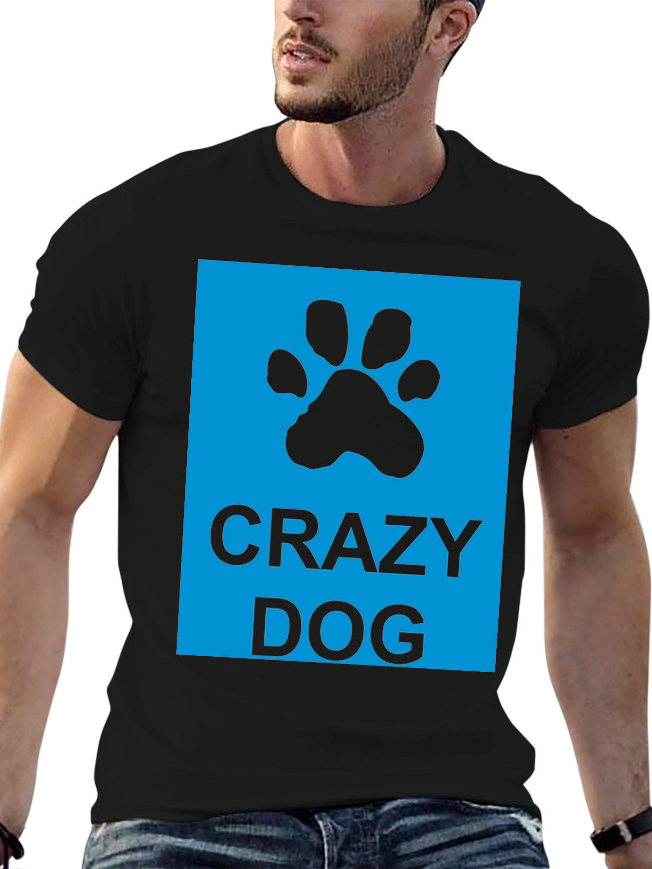 Crazy Dog T-Shirt - Unisex Black Tee