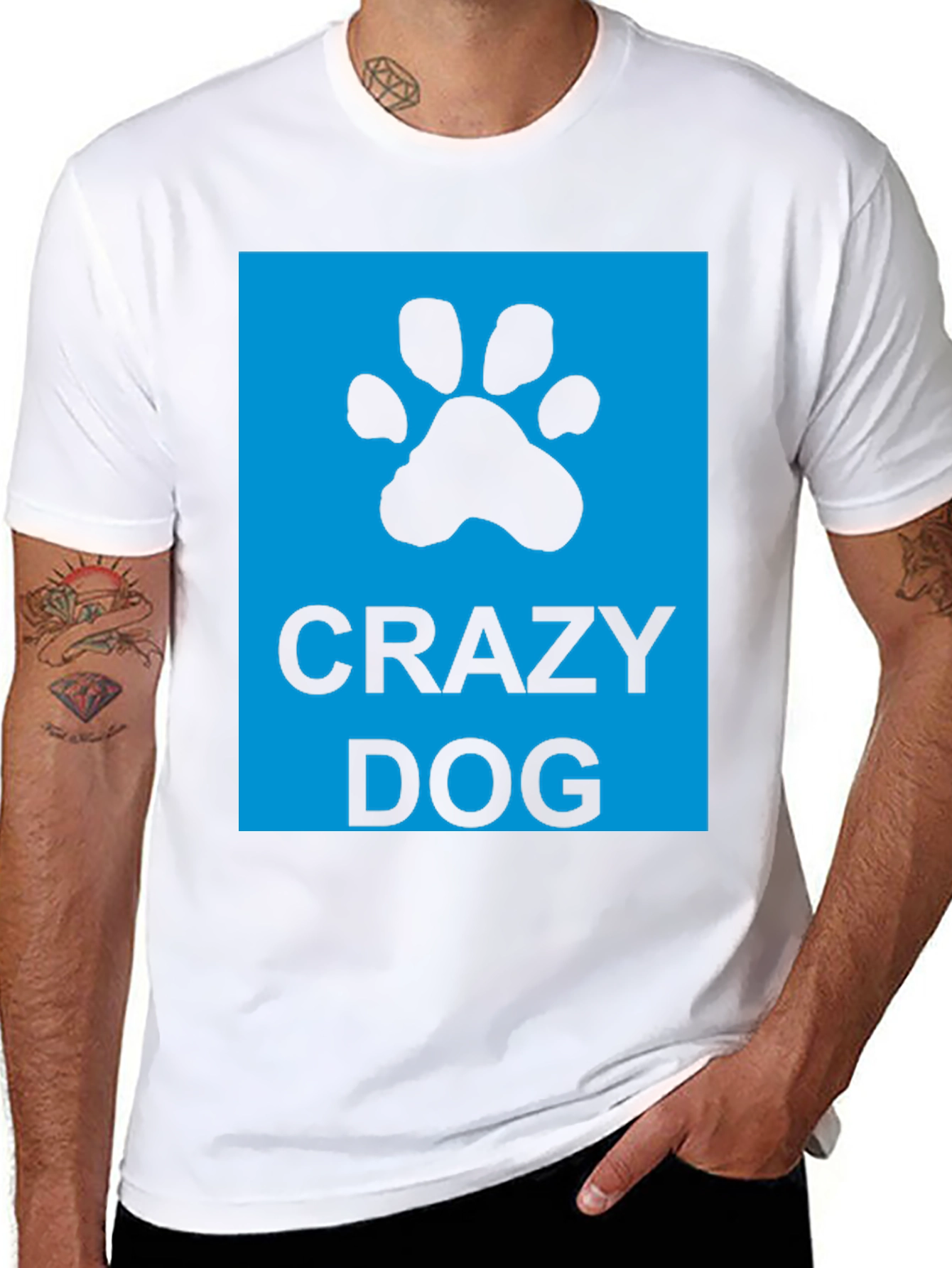 Crazy Dog T-Shirt - Unisex Black Tee