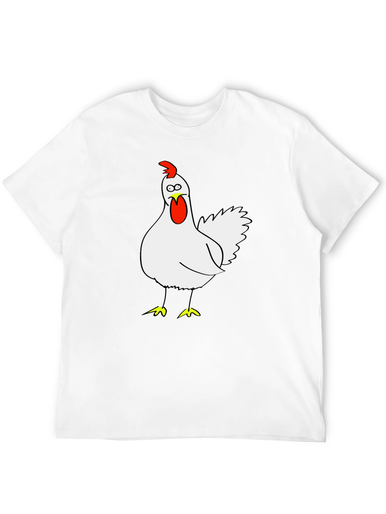 Funny Chicken Graphic Tee - Black Cotton T-Shirt