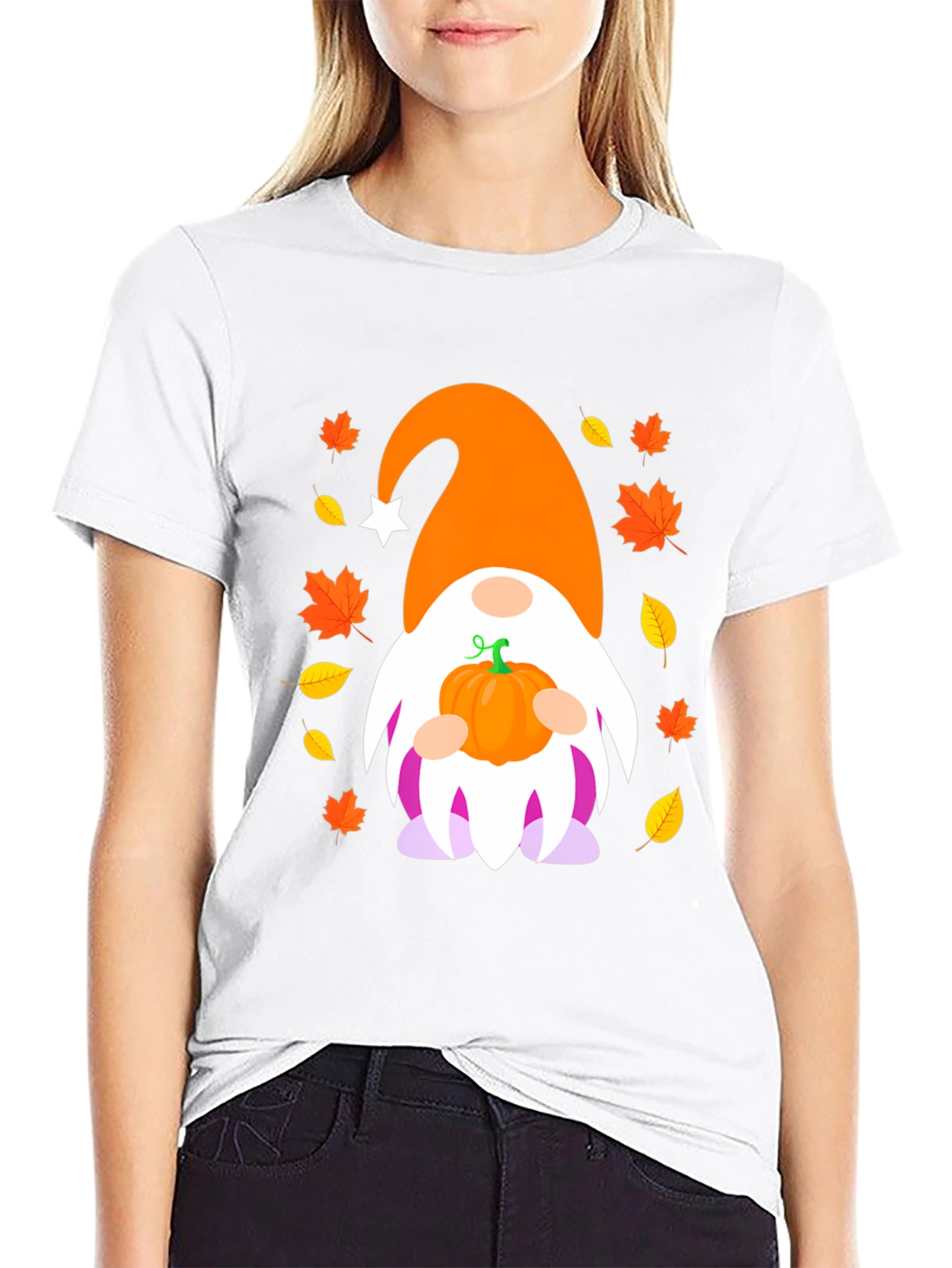 Fall Gnome Pumpkin T-Shirt - Autumn Harvest Apparel