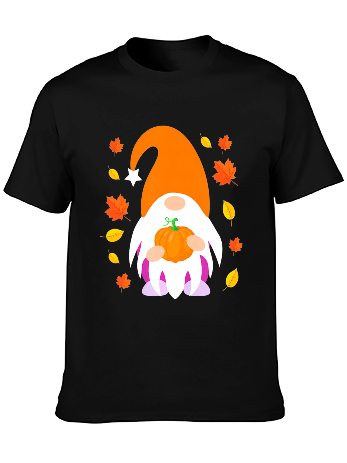 Fall Gnome Pumpkin T-Shirt - Autumn Harvest Apparel