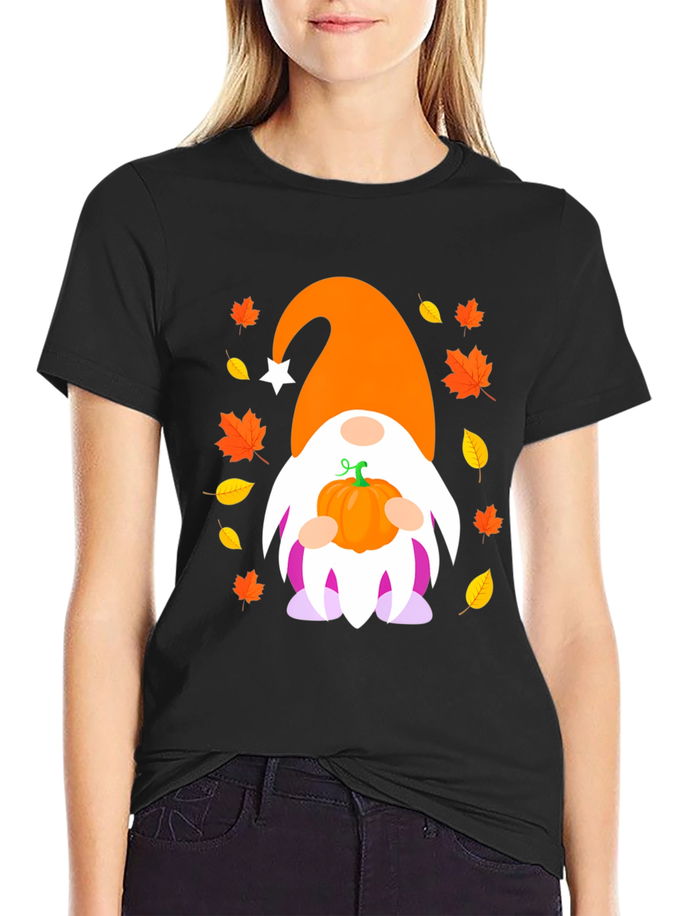 Fall Gnome Pumpkin T-Shirt - Autumn Harvest Apparel