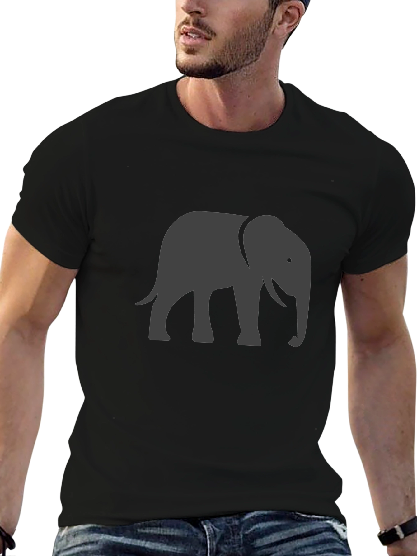 Black Elephant Graphic Tee - Casual Comfort
