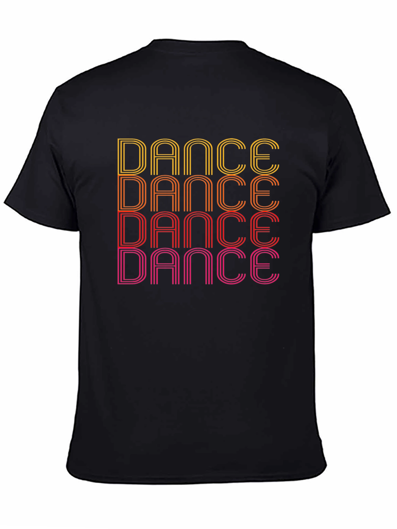 Retro Dance Graphic Tee - Black Cotton T-Shirt