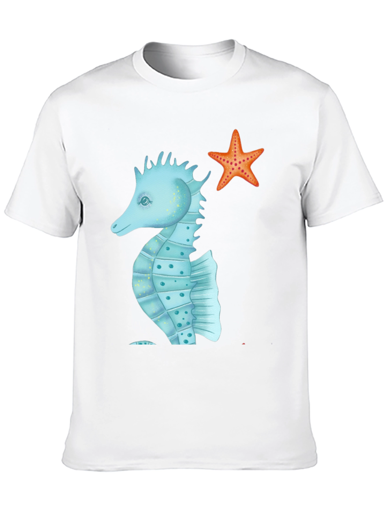 Sea Life T-Shirt: Seahorse & Starfish Graphic Tee