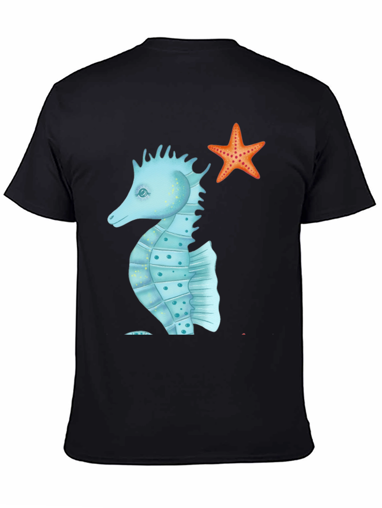 Sea Life T-Shirt: Seahorse & Starfish Graphic Tee