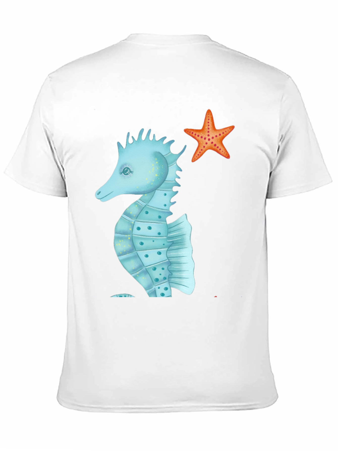 Sea Life T-Shirt: Seahorse & Starfish Graphic Tee