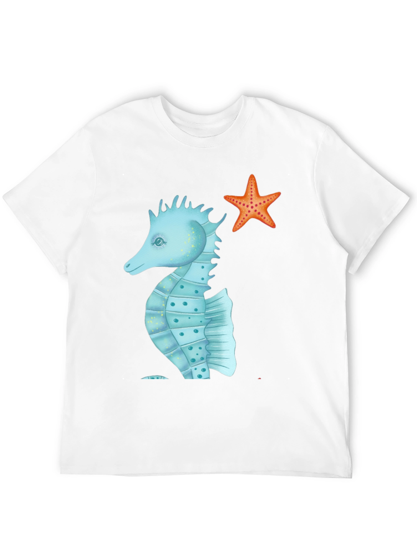 Sea Life T-Shirt: Seahorse & Starfish Graphic Tee