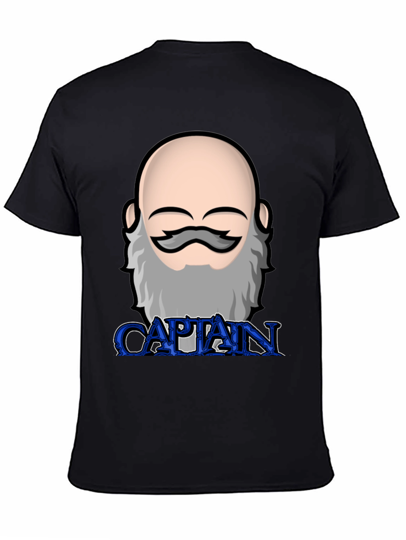 Captain Cartoon T-Shirt | Black Cotton Crew Neck