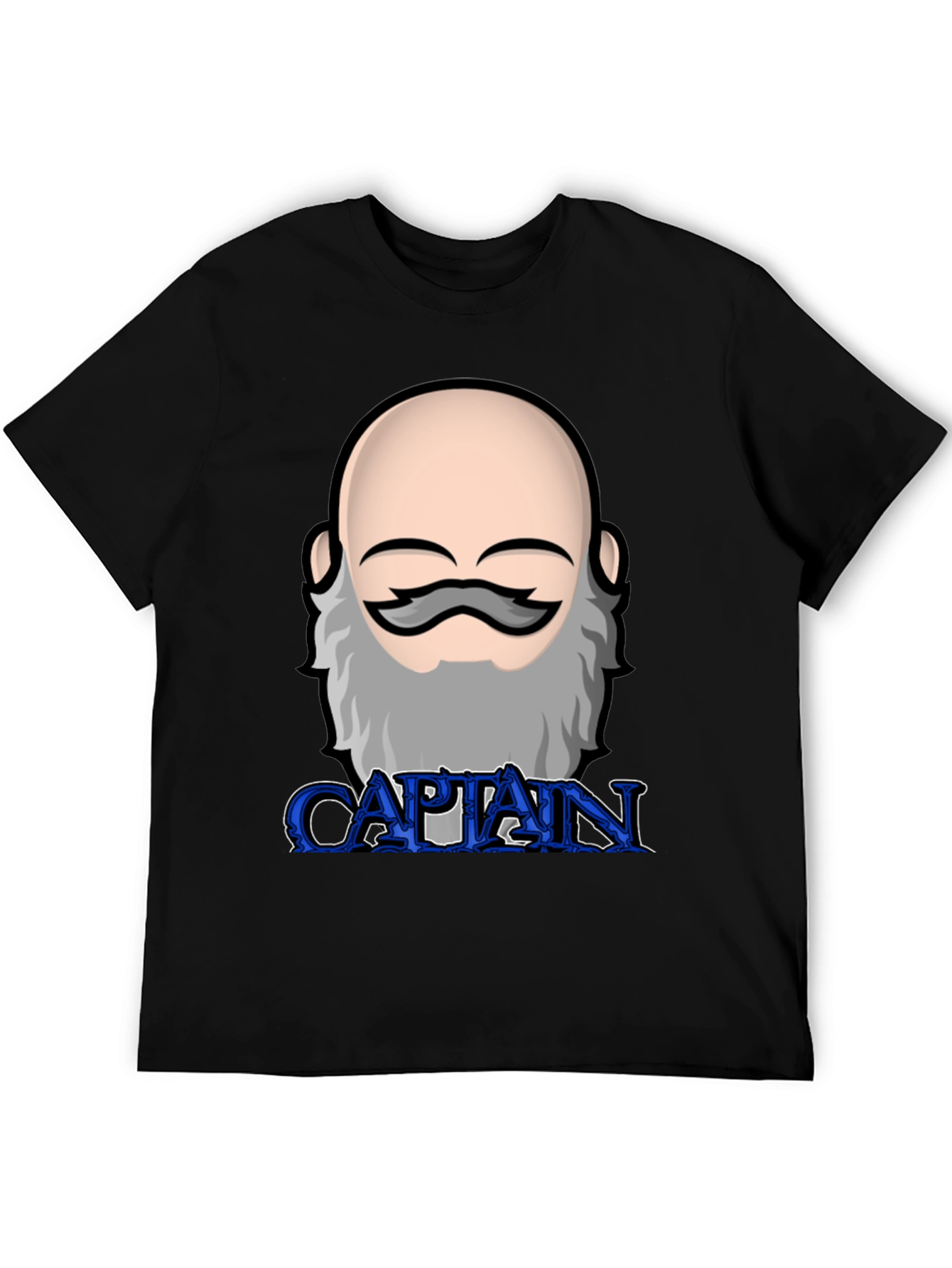 Captain Cartoon T-Shirt | Black Cotton Crew Neck