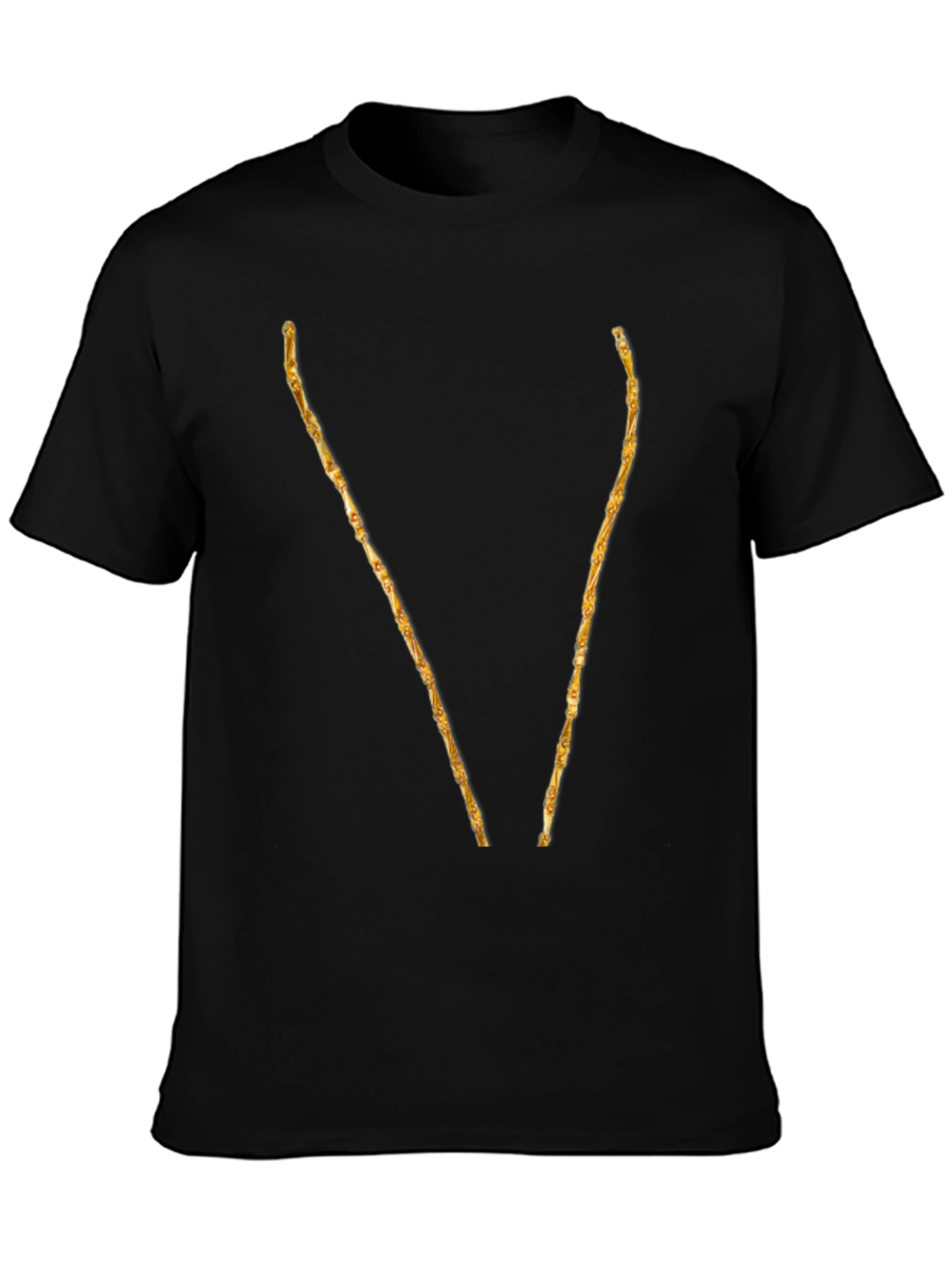 Golden Branch V Black T-Shirt