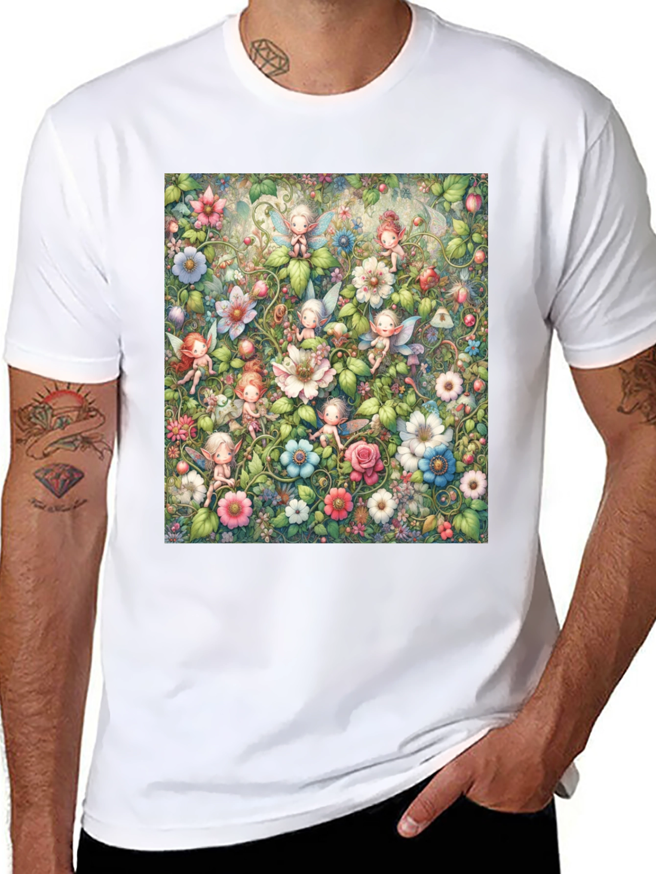 Fairy Garden T-Shirt - Whimsical Floral Design