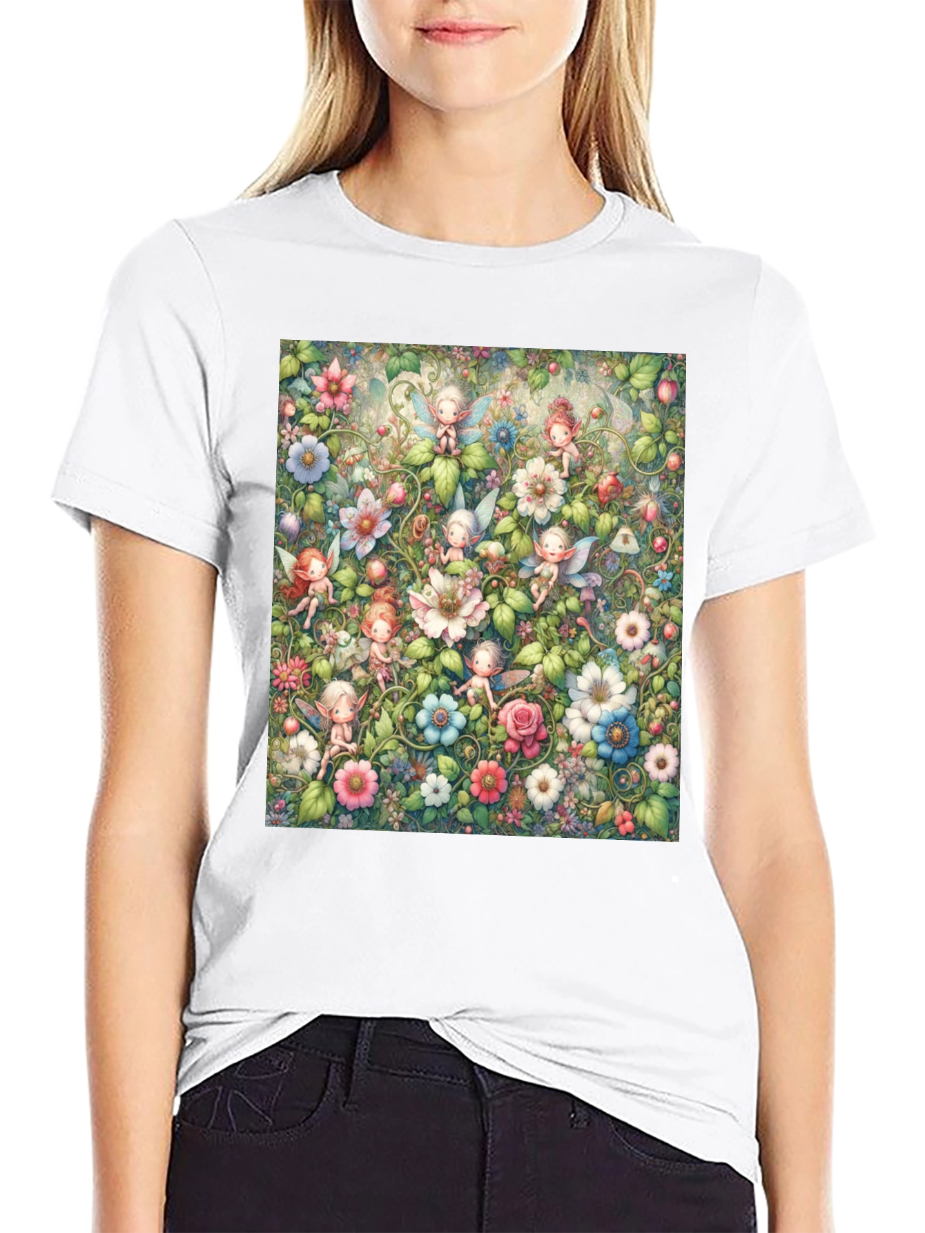 Fairy Garden T-Shirt - Whimsical Floral Design