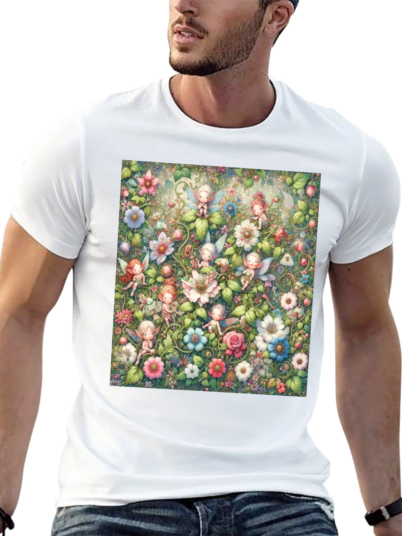 Fairy Garden T-Shirt - Whimsical Floral Design
