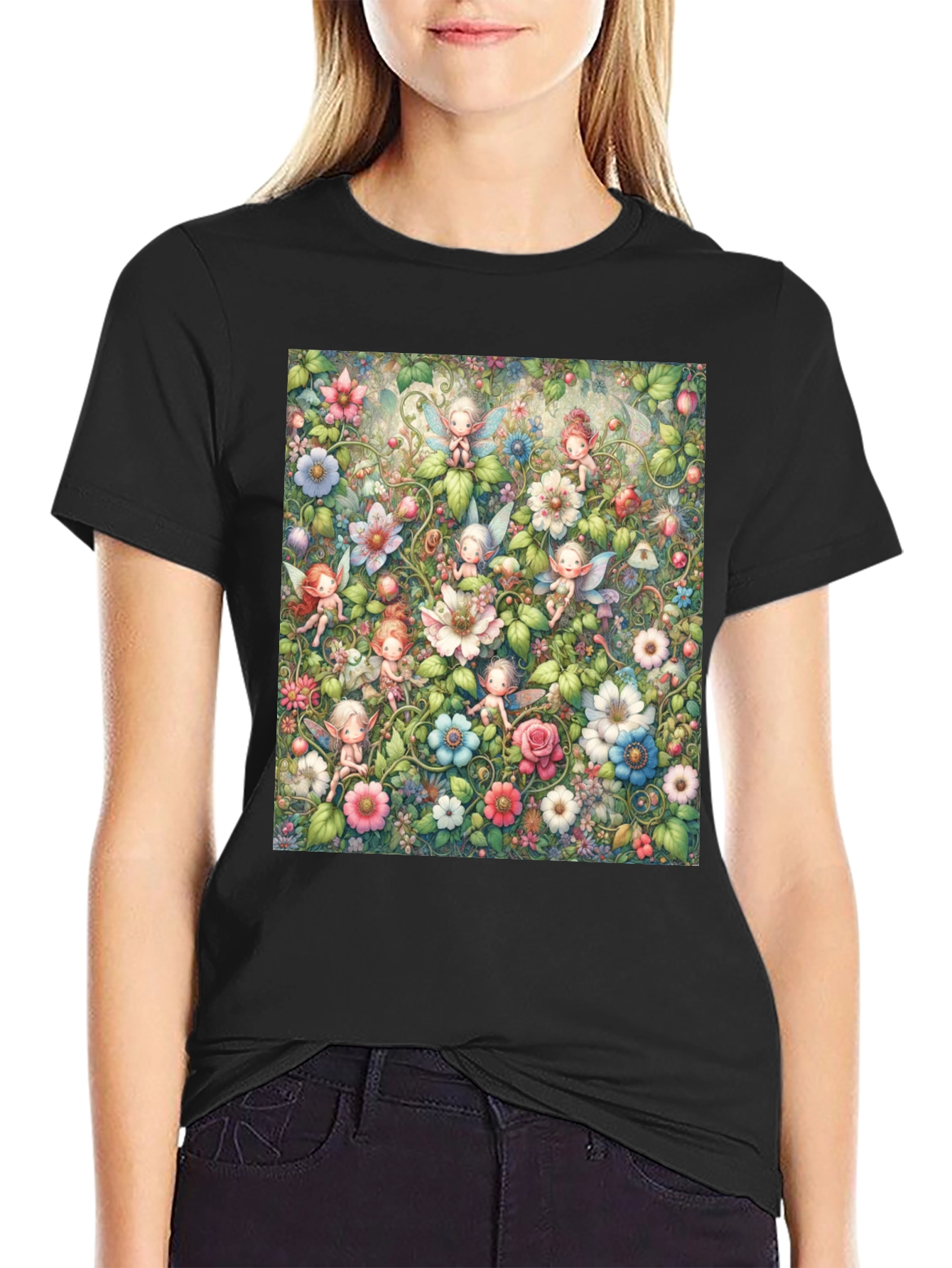 Fairy Garden T-Shirt - Whimsical Floral Design