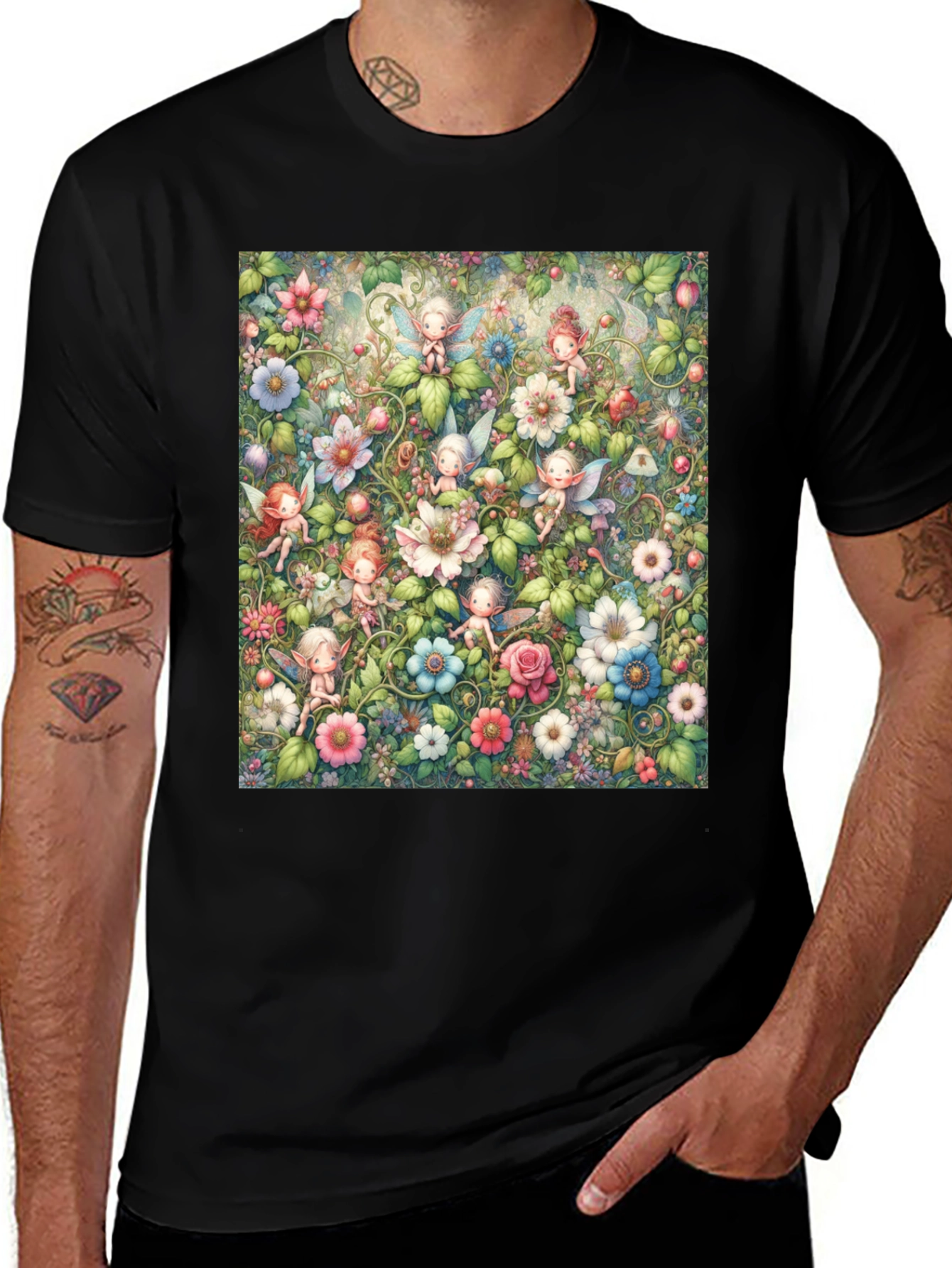 Fairy Garden T-Shirt - Whimsical Floral Design