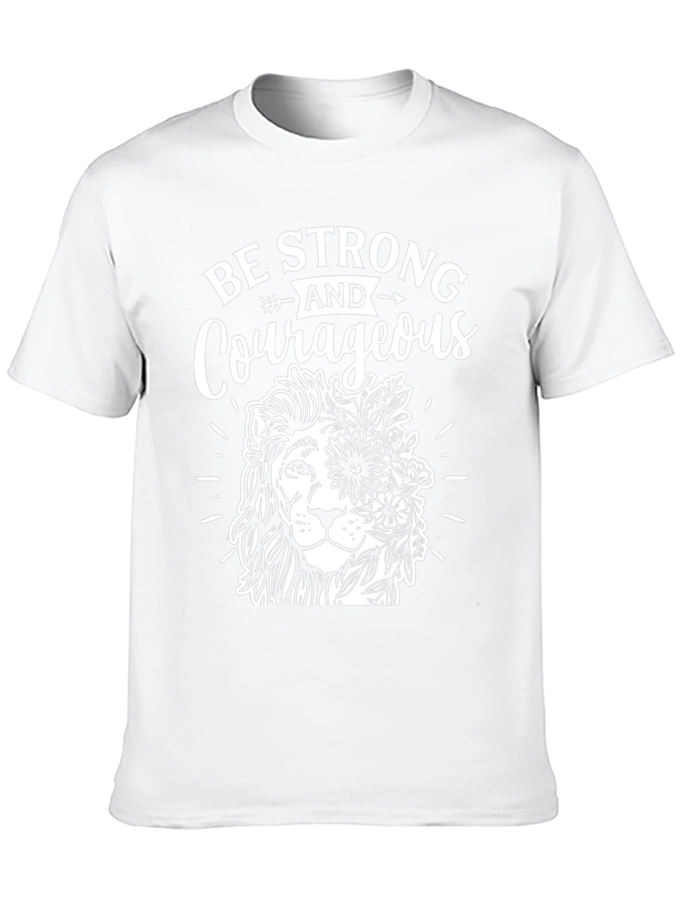Be Strong and Courageous Lion Graphic T-Shirt