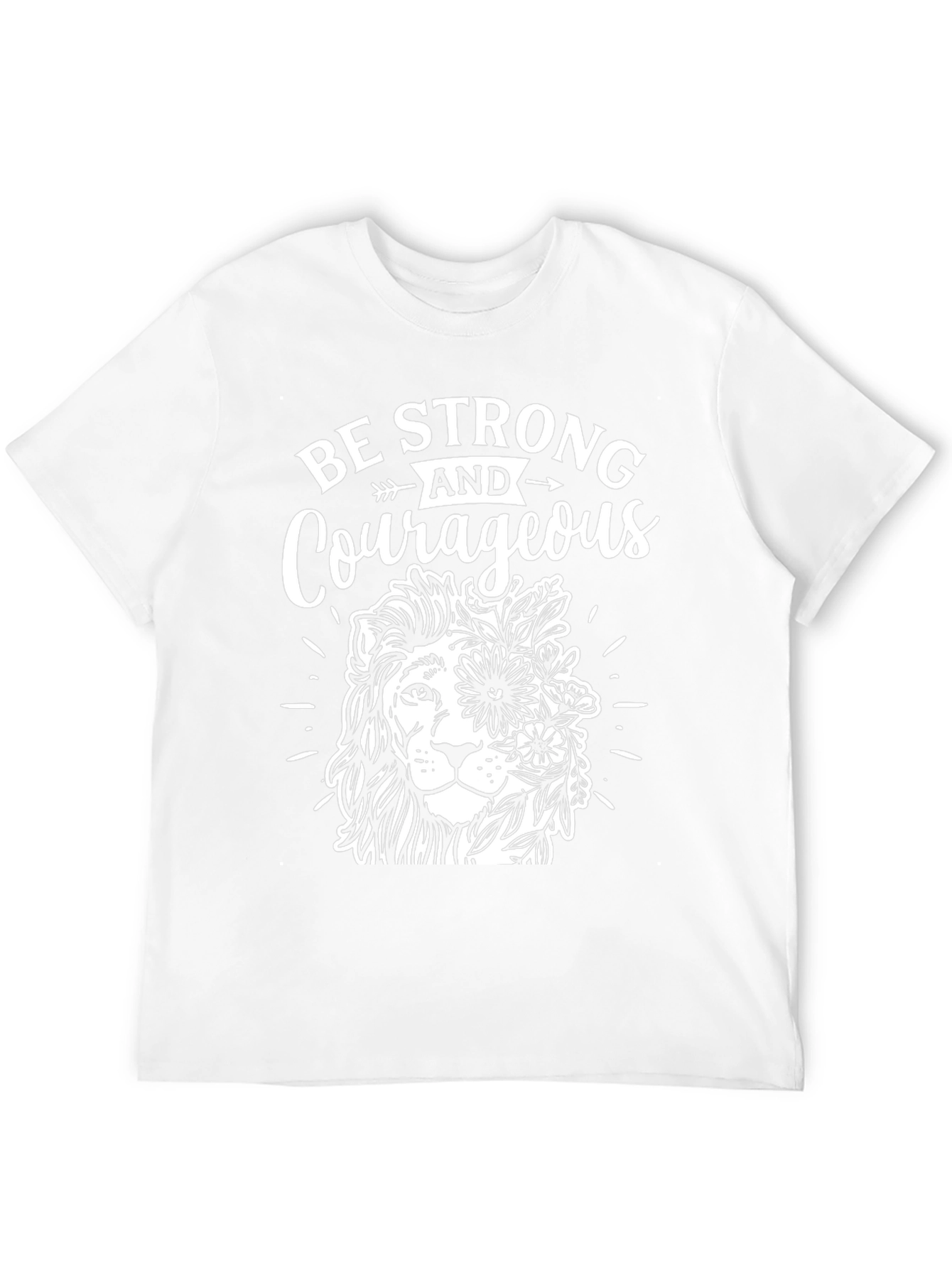 Be Strong and Courageous Lion Graphic T-Shirt