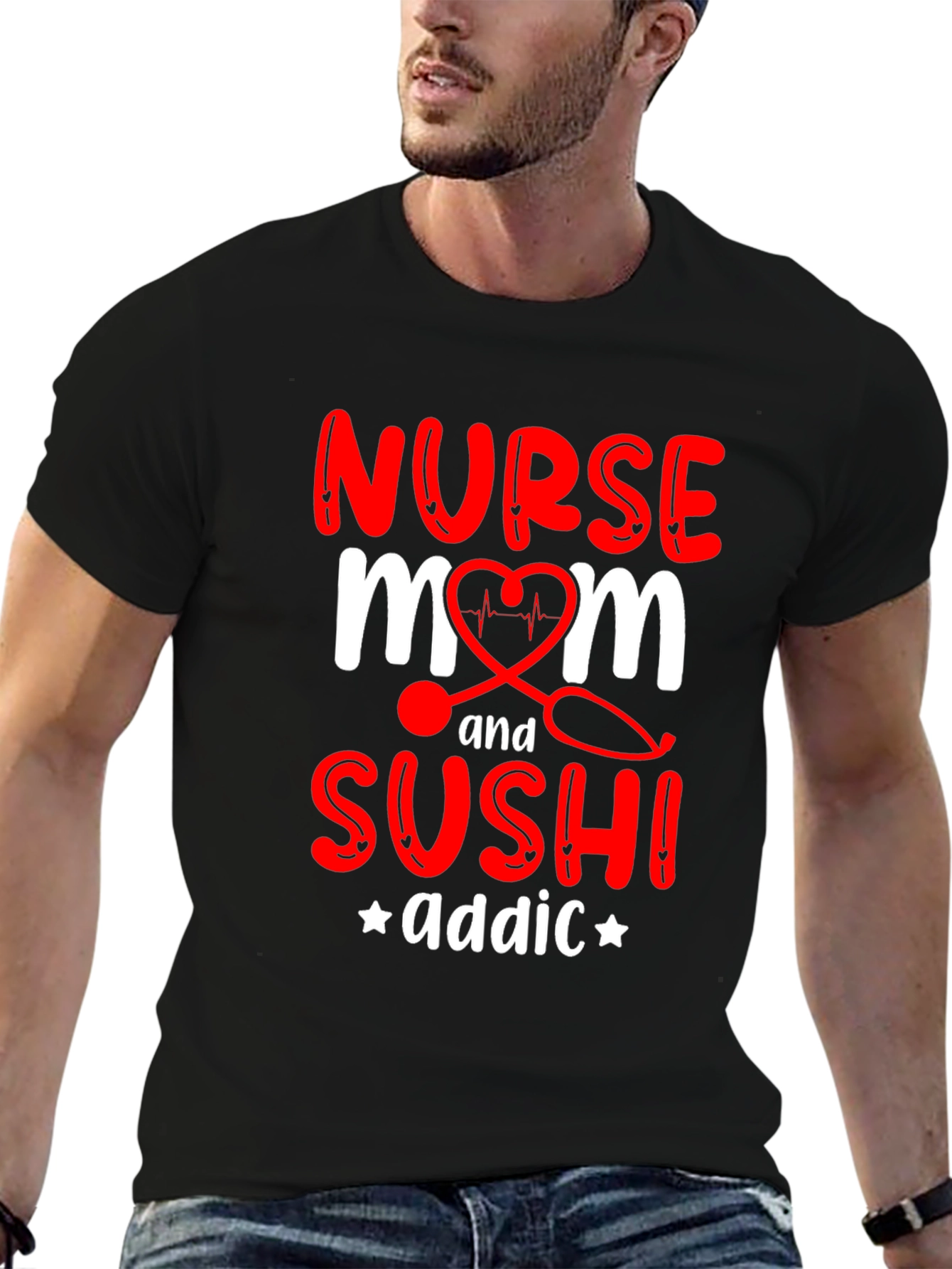 Nurse Mom Sushi Addict Graphic T-Shirt